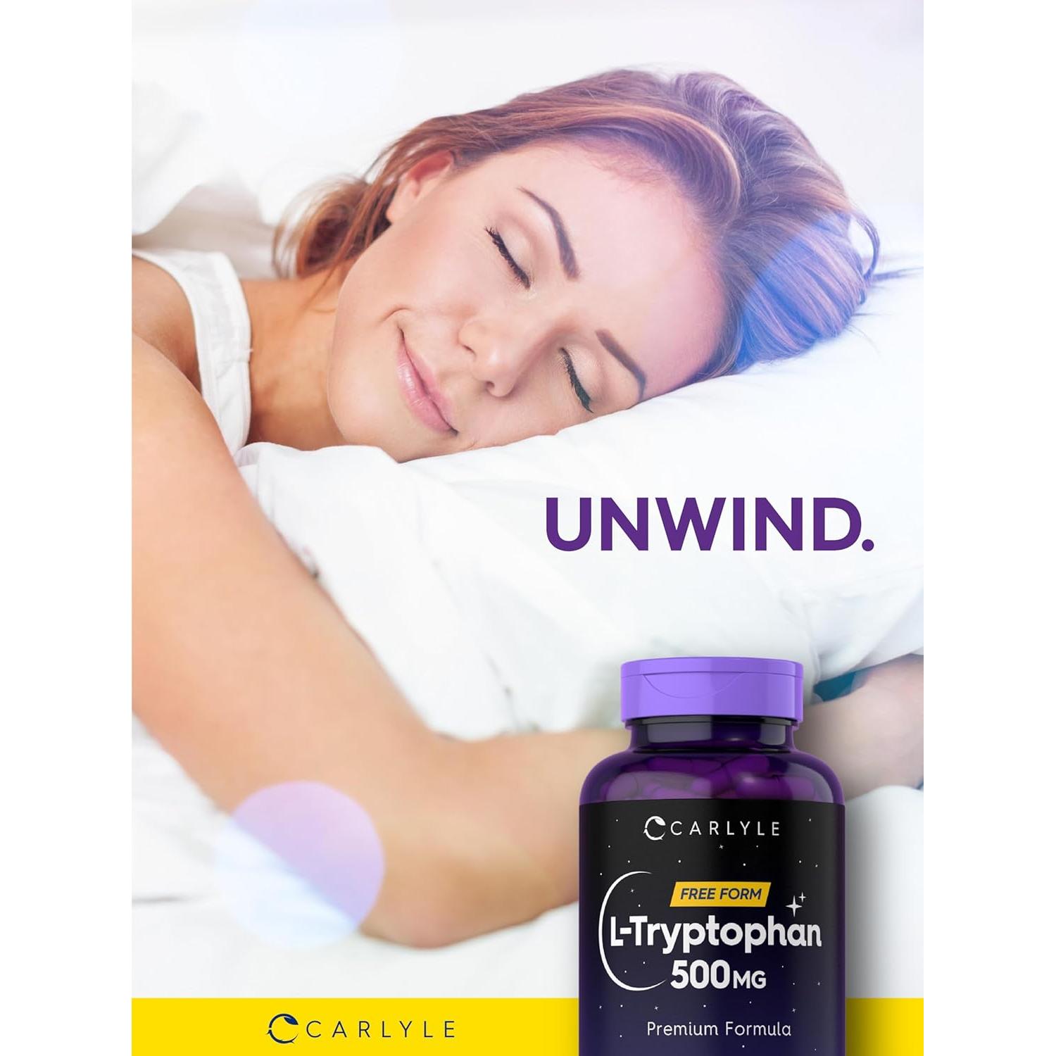 Carlyle L-Triptófano 500mg | 120 Cápsulas | Suplemento Aminoácidos