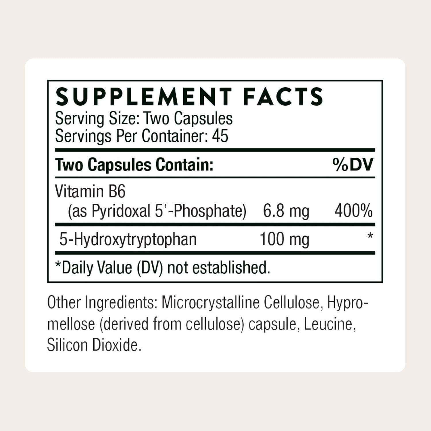 Suplemento 5-HTP Thorne - 90 cápsulas para sueño y estrés