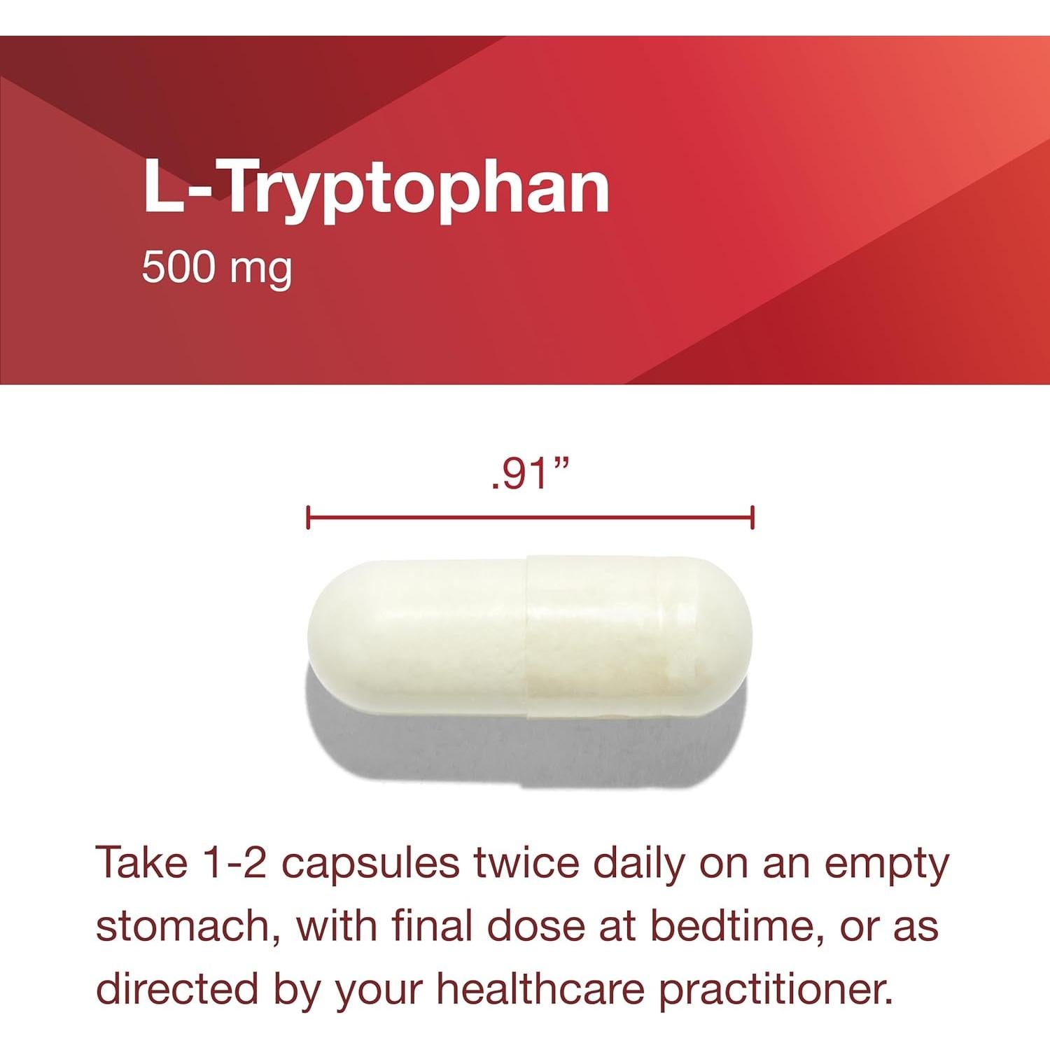 L-Triptófano 500mg Protocolo Para el Equilibrio de Vida - 60 Cápsulas Veganas