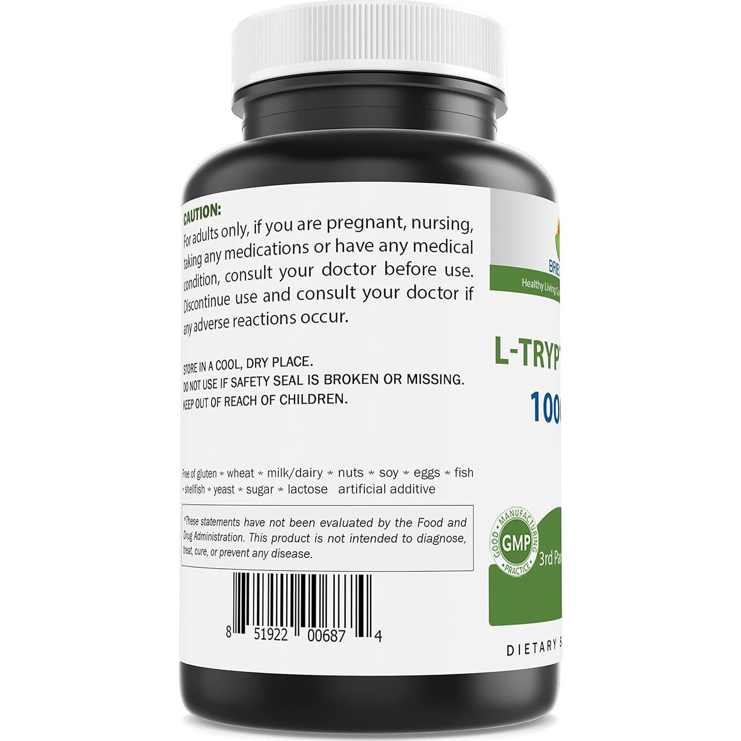 Brieofood L-Triptófano 1000mg - 240 Cápsulas - Apoyo Estado de Ánimo