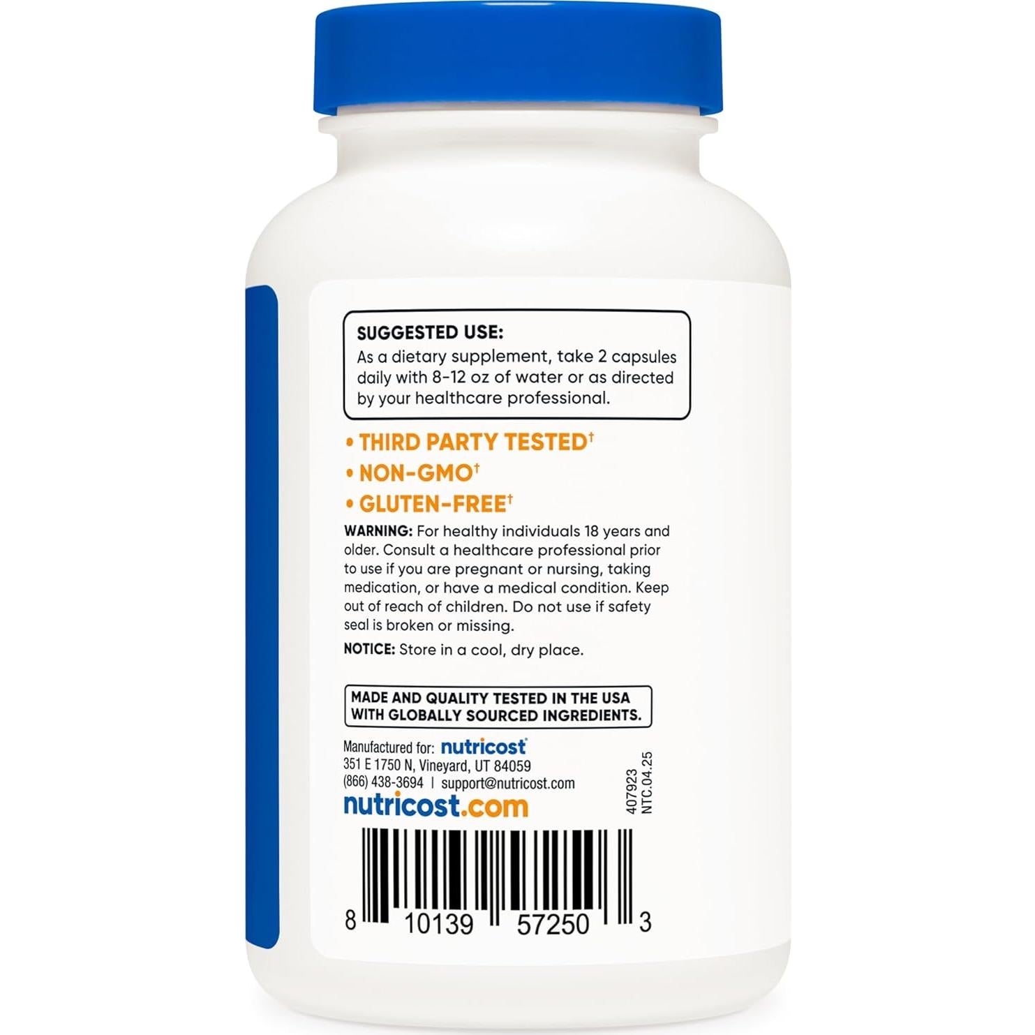 Cápsulas de Betaína Anhidra Nutricost 120 unidades 750mg