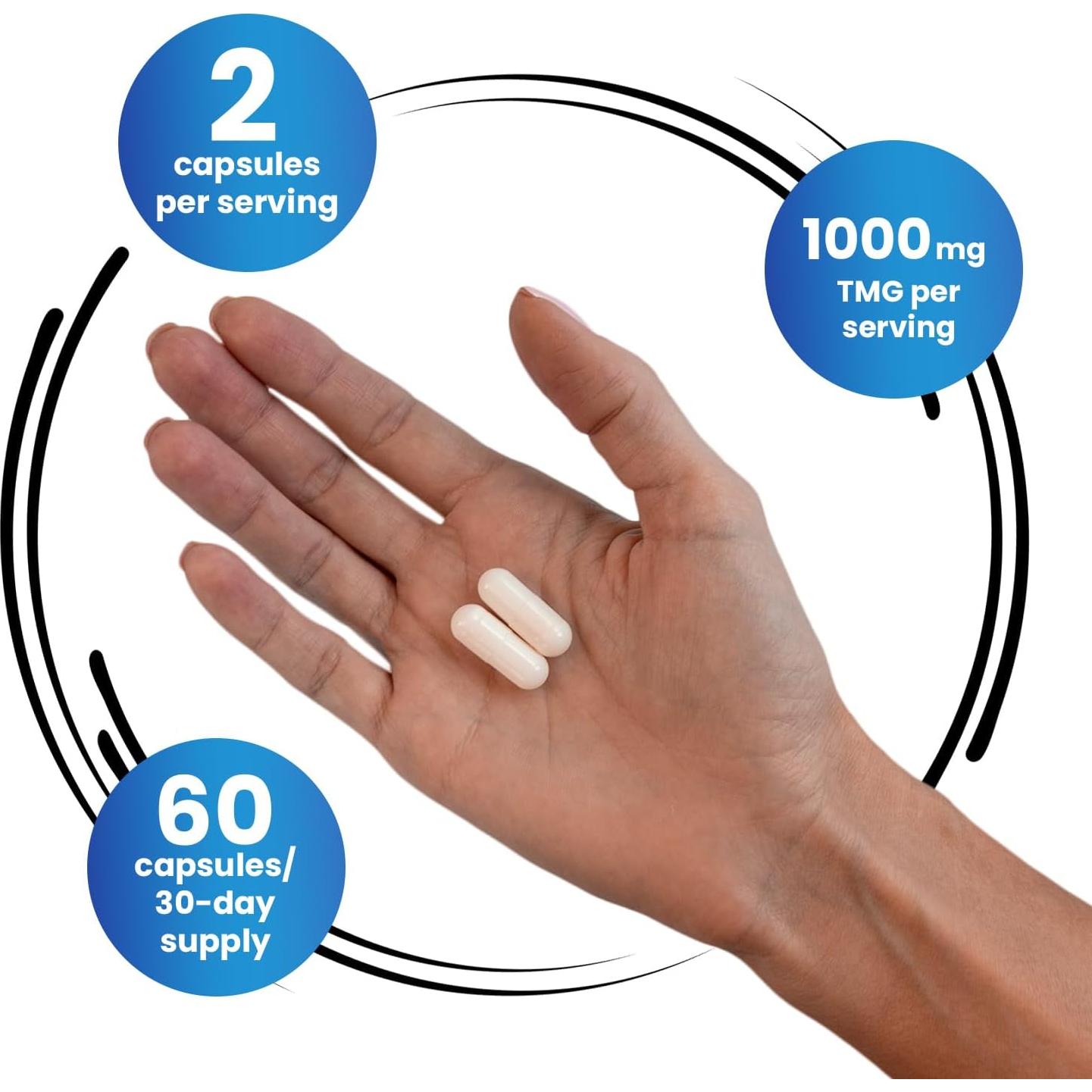 Suplemento TMG Genex Formulas 1000mg 120 Cápsulas - Sin Gluten