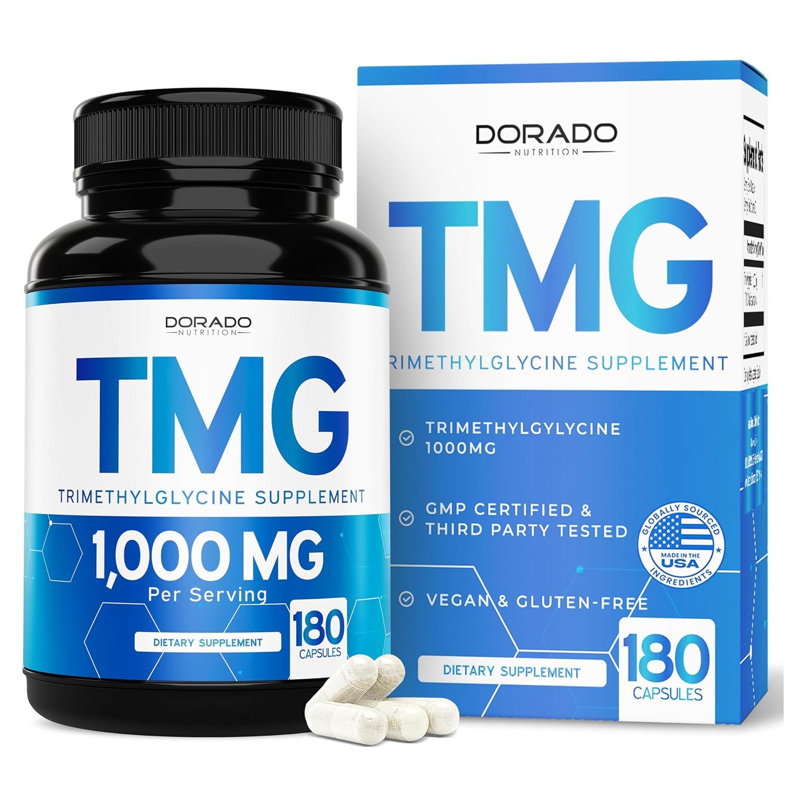 Suplemento Trimetilglicina TMG 1000mg Dorado Nutrition 180 Cápsulas