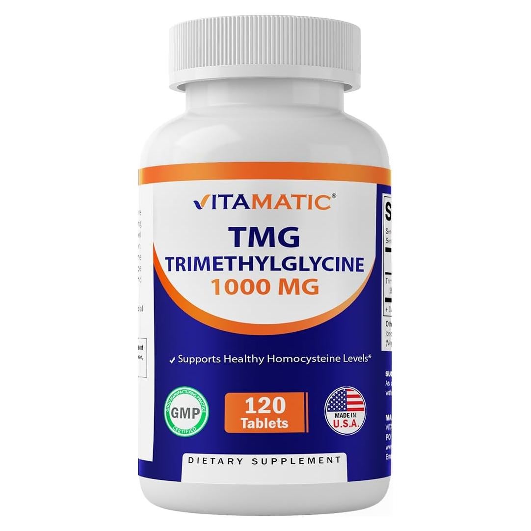 Suplemento TMG Vitamatic 1000mg - Trimetilglicina - 120 Tabletas