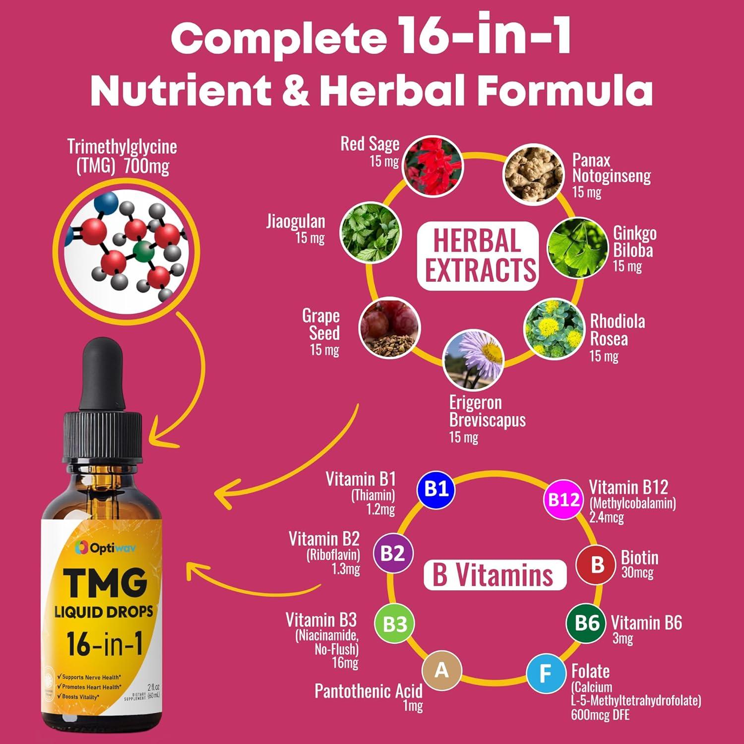 Gotas Líquidas de TMG OptiWav - Suplemento Vegano 60 mL