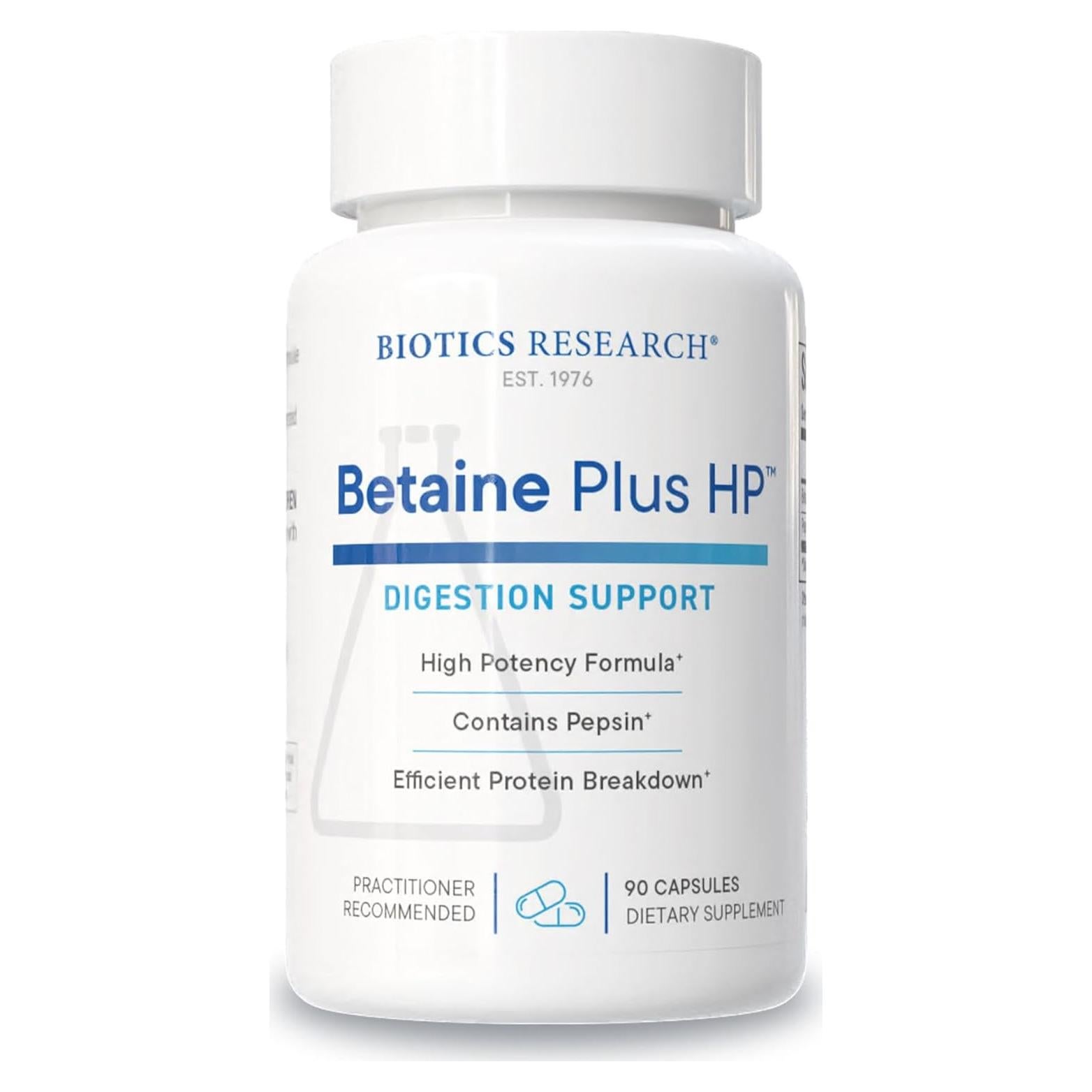 Biotics Research Betaine Plus HP 90 Cápsulas - Suplemento Digestivo