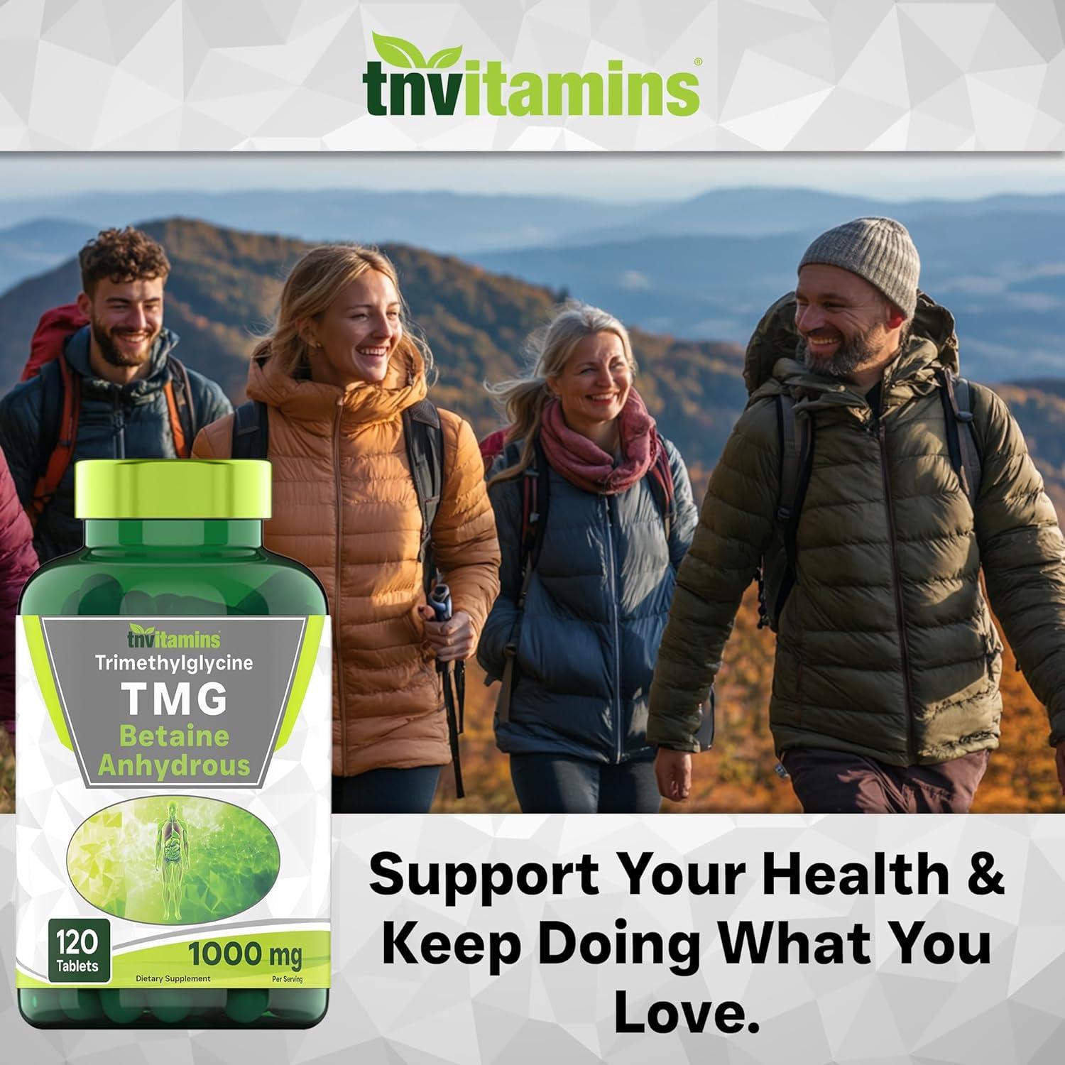 Suplemento TMG 1000mg TNVitamins - 120 Tabletas No OGM