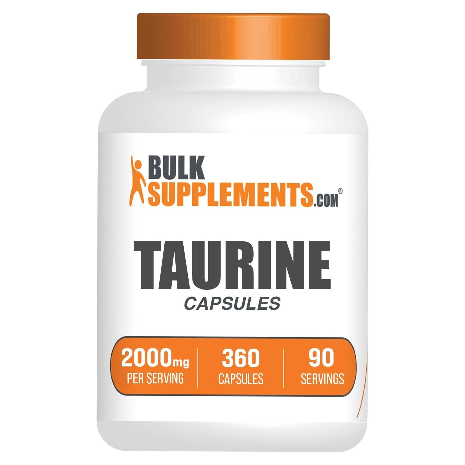 Cápsulas de Taurina BulkSupplements 2000mg - 360 Unidades
