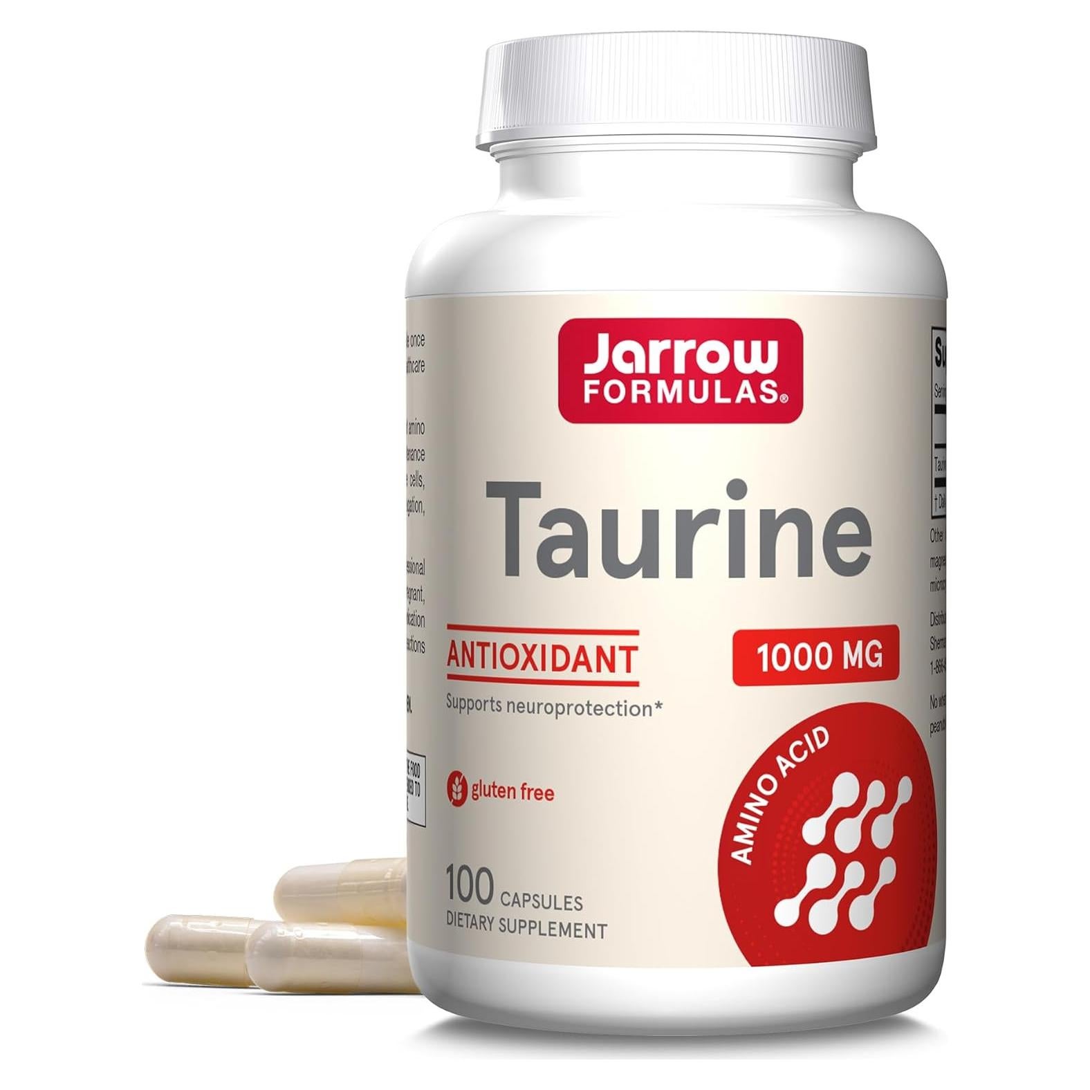 Suplemento de Taurina 1000 mg Jarrow Formulas 100 Cápsulas