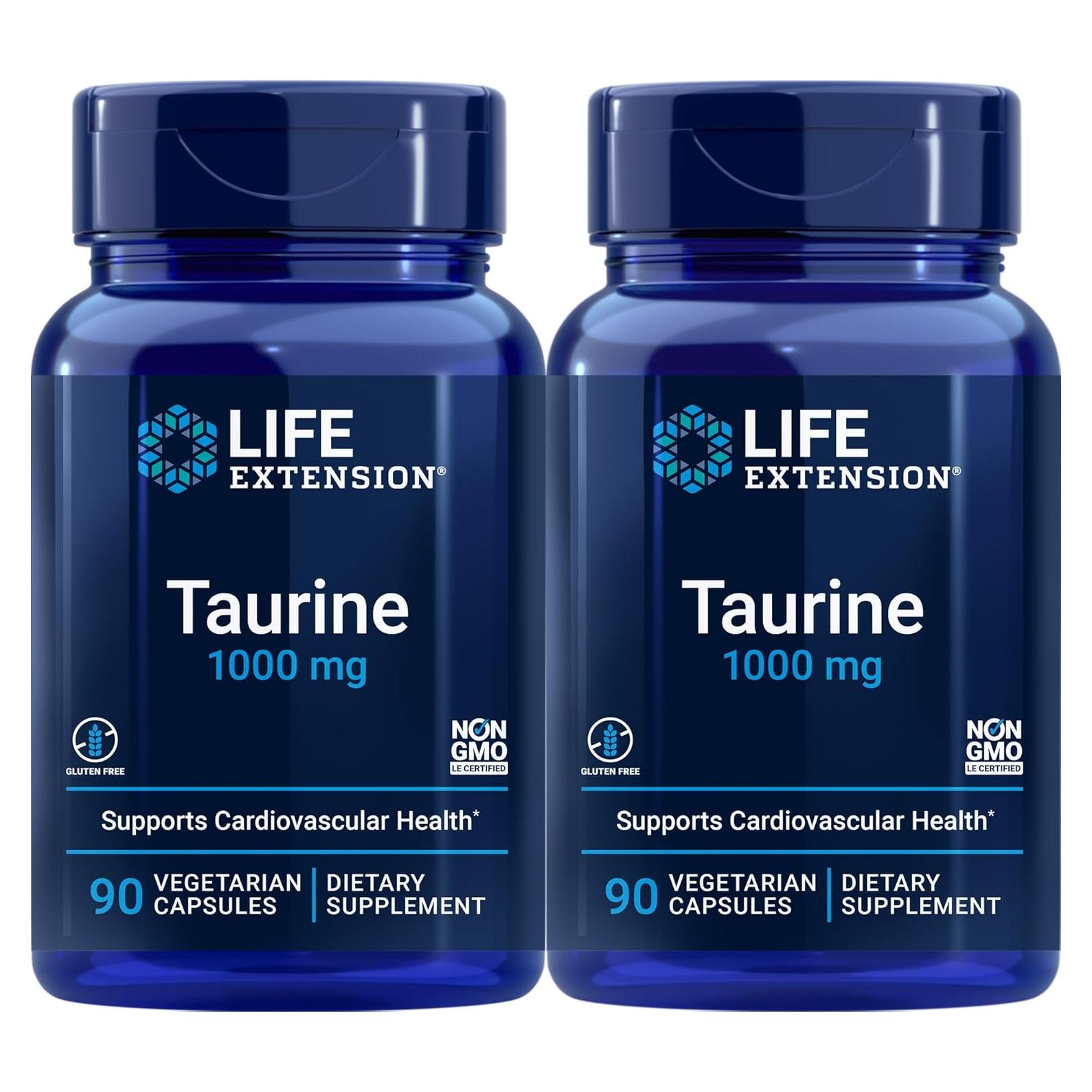 Suplemento de Taurina 1000 mg Life Extension 90 Cápsulas