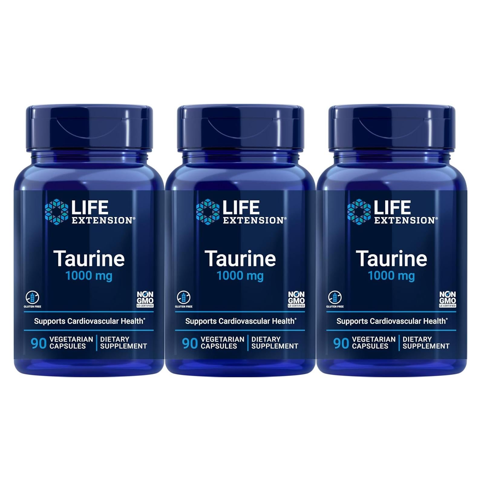 Suplemento de Taurina 1000 mg Life Extension 90 Cápsulas