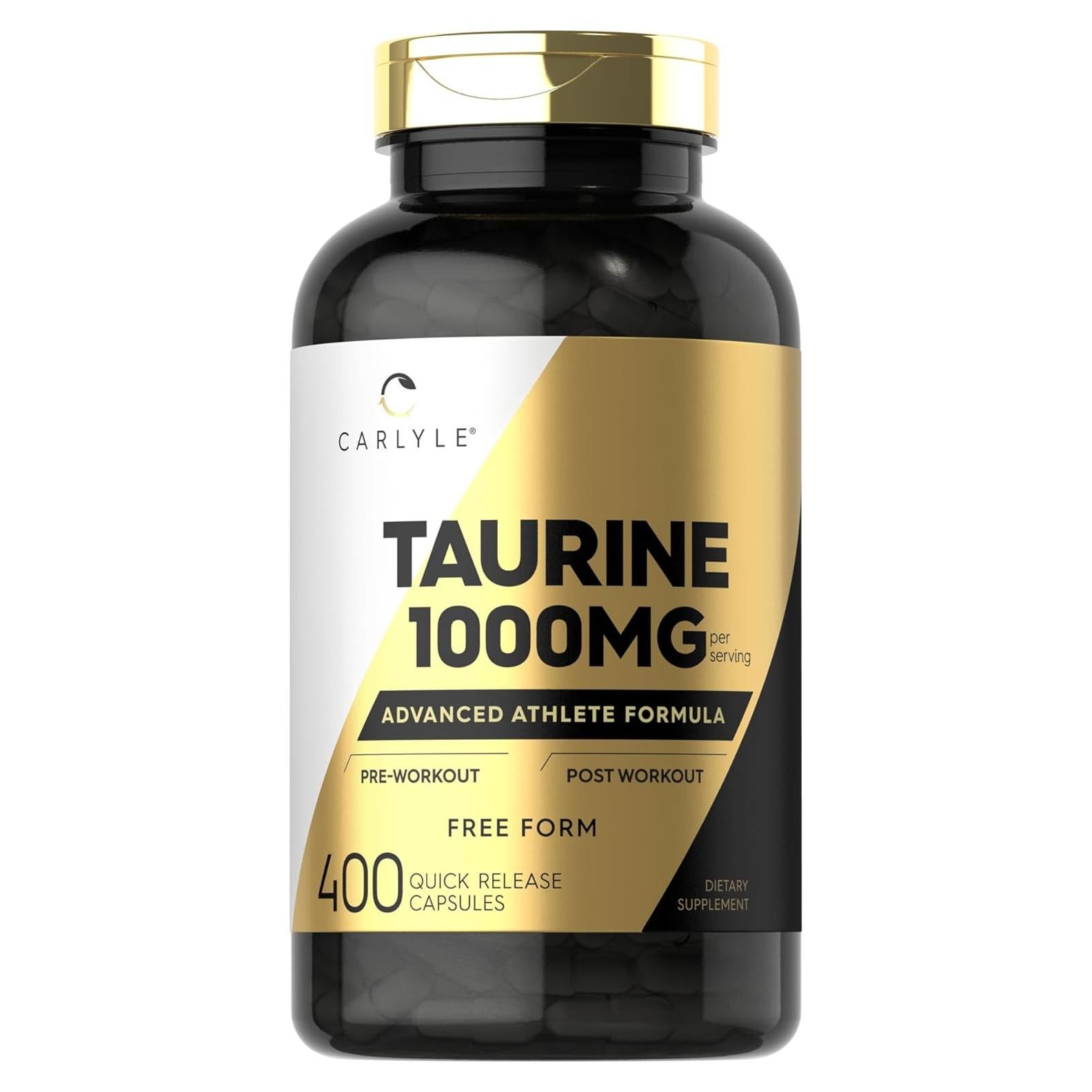 Cápsulas de Taurina Carlyle 1000mg 400 Unidades Suplemento