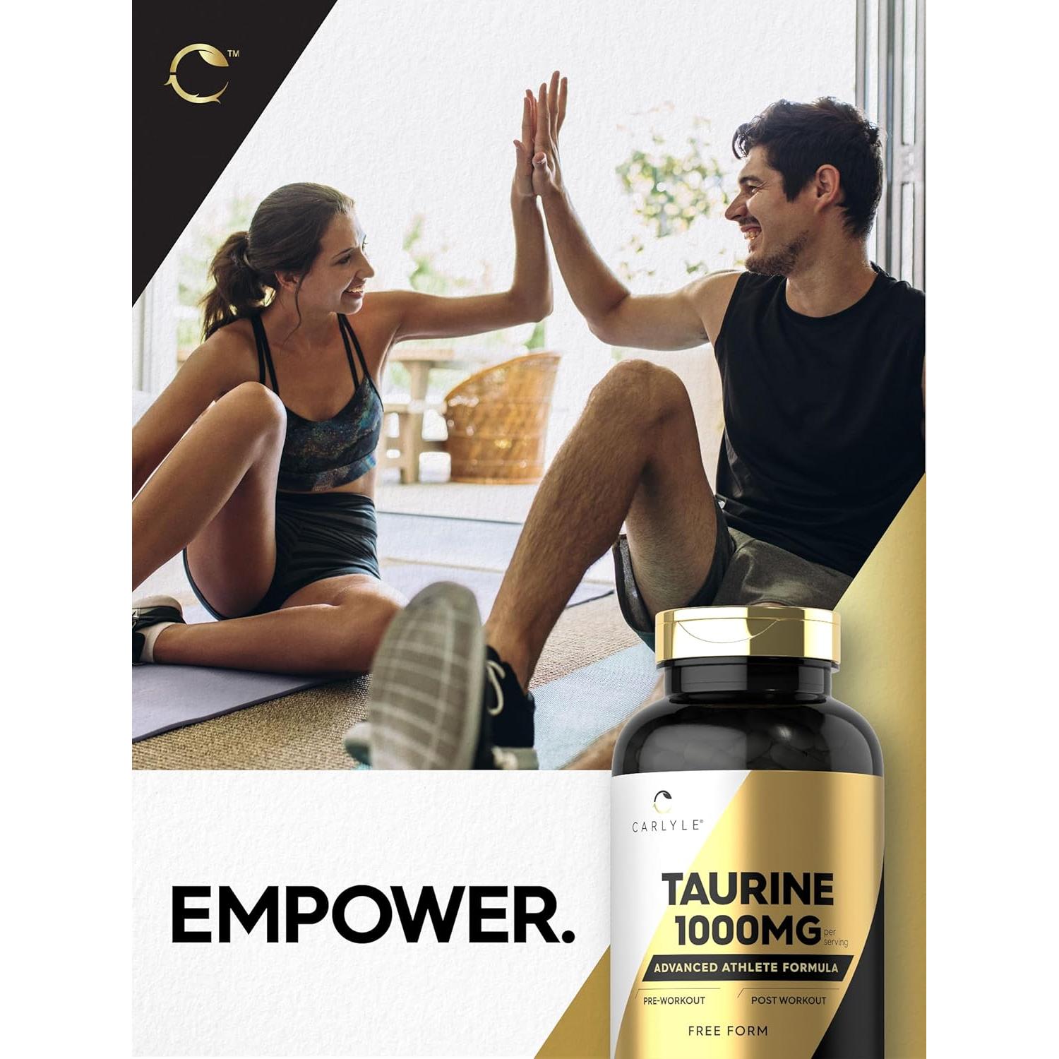 Cápsulas de Taurina Carlyle 1000mg 400 Unidades Suplemento