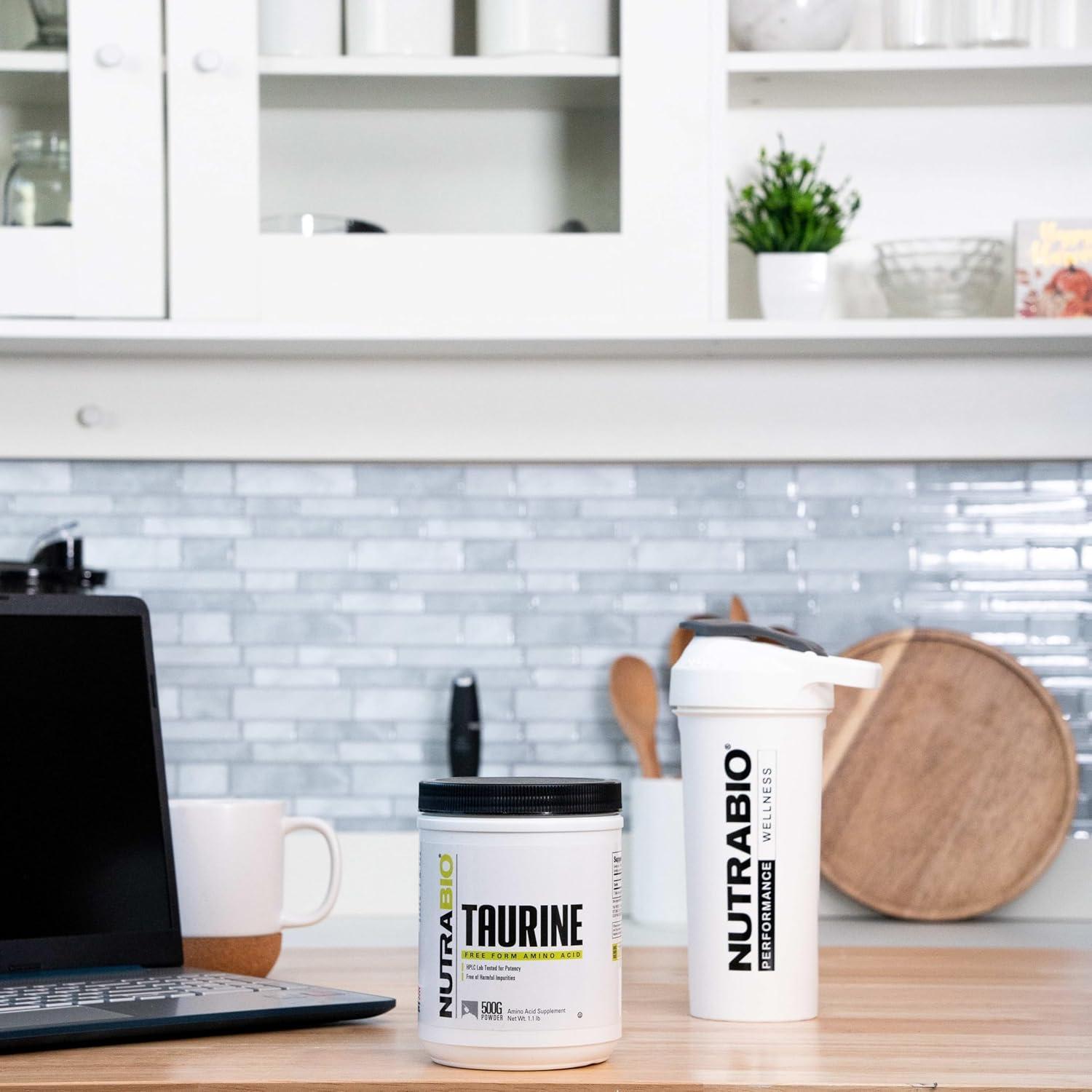 NutraBio Polvo de Taurina 500g | Suplemento Aminoácido Puro