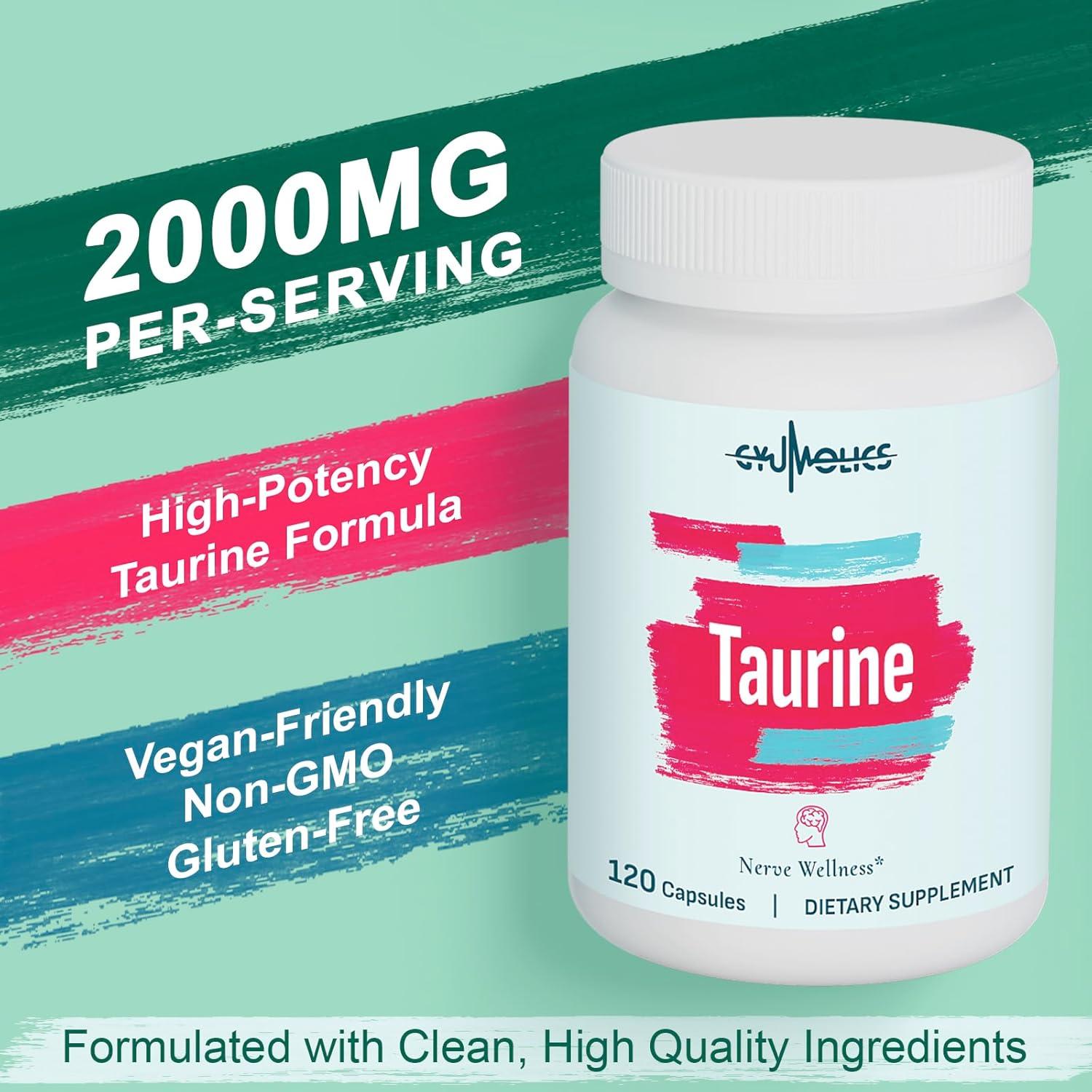 Suplemento de Taurina 2000mg Gyumolics - 120 Cápsulas Vegetarianas