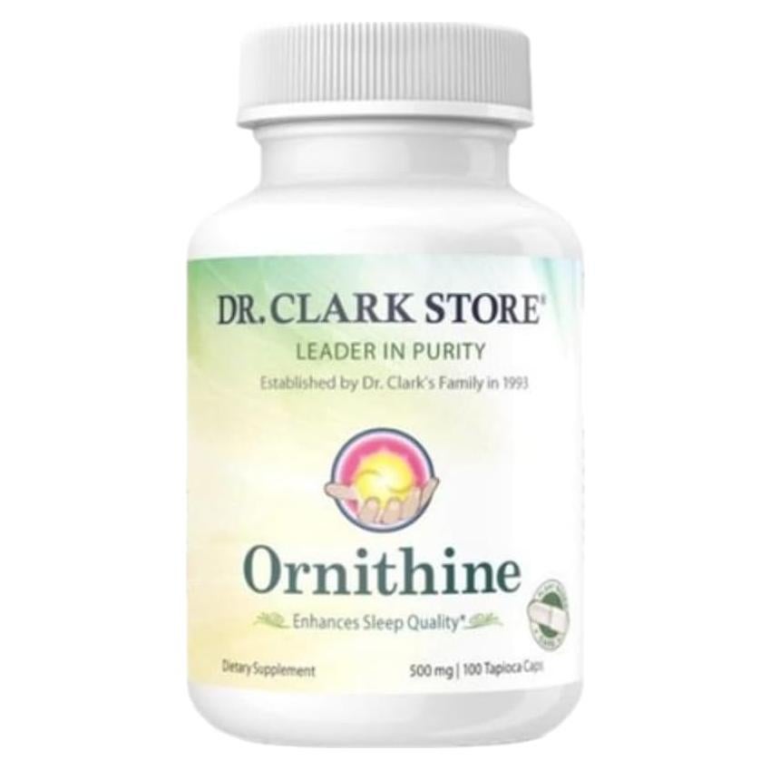 Suplemento Vegetariano Ornithine 500 mg Dr. Clark 100 Cápsulas