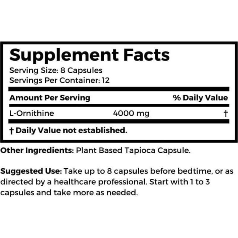 Suplemento Vegetariano Ornithine 500 mg Dr. Clark 100 Cápsulas