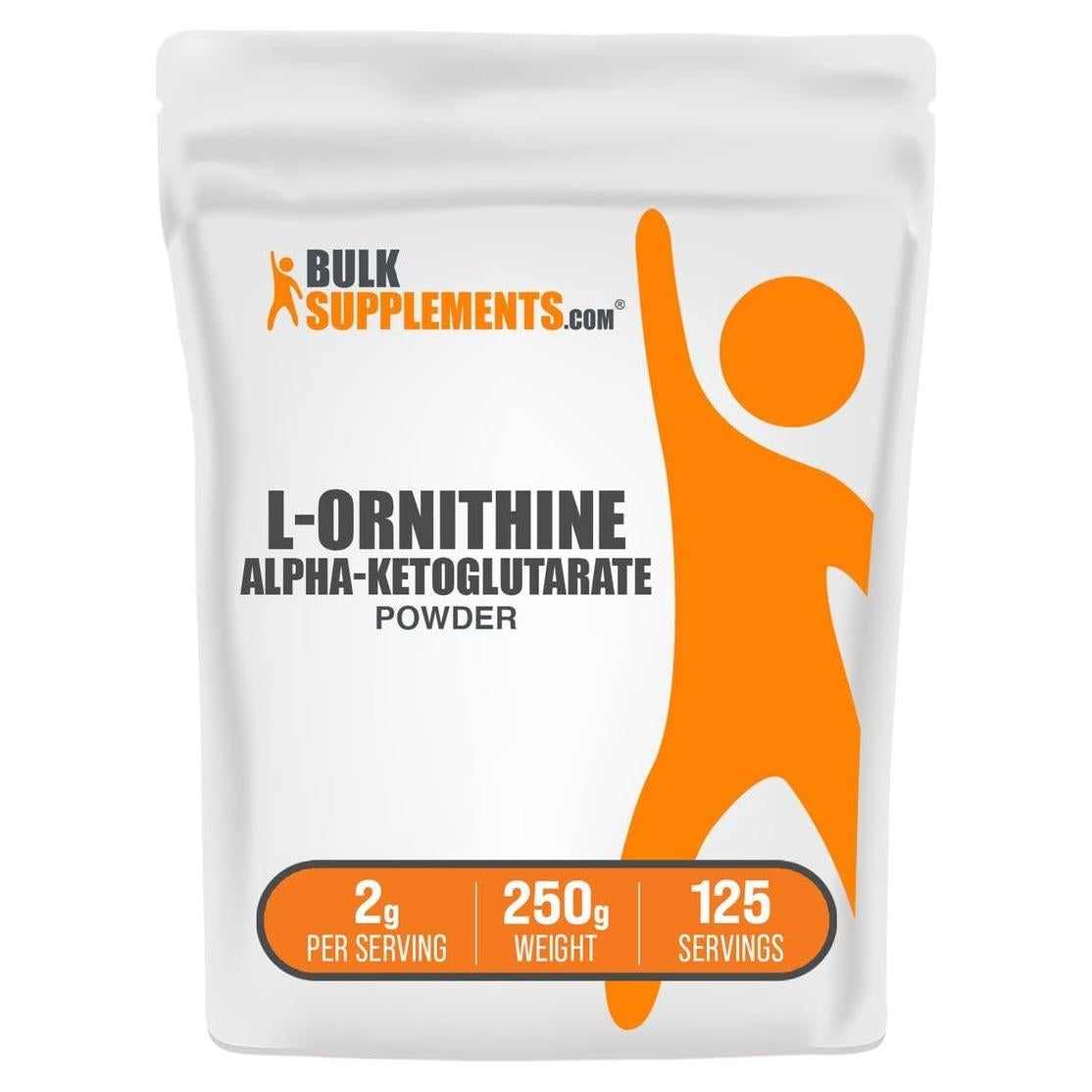 L-Ornitina Alfa-Cetoglutarato BulkSupplements 250g - Suplemento Sin Gluten