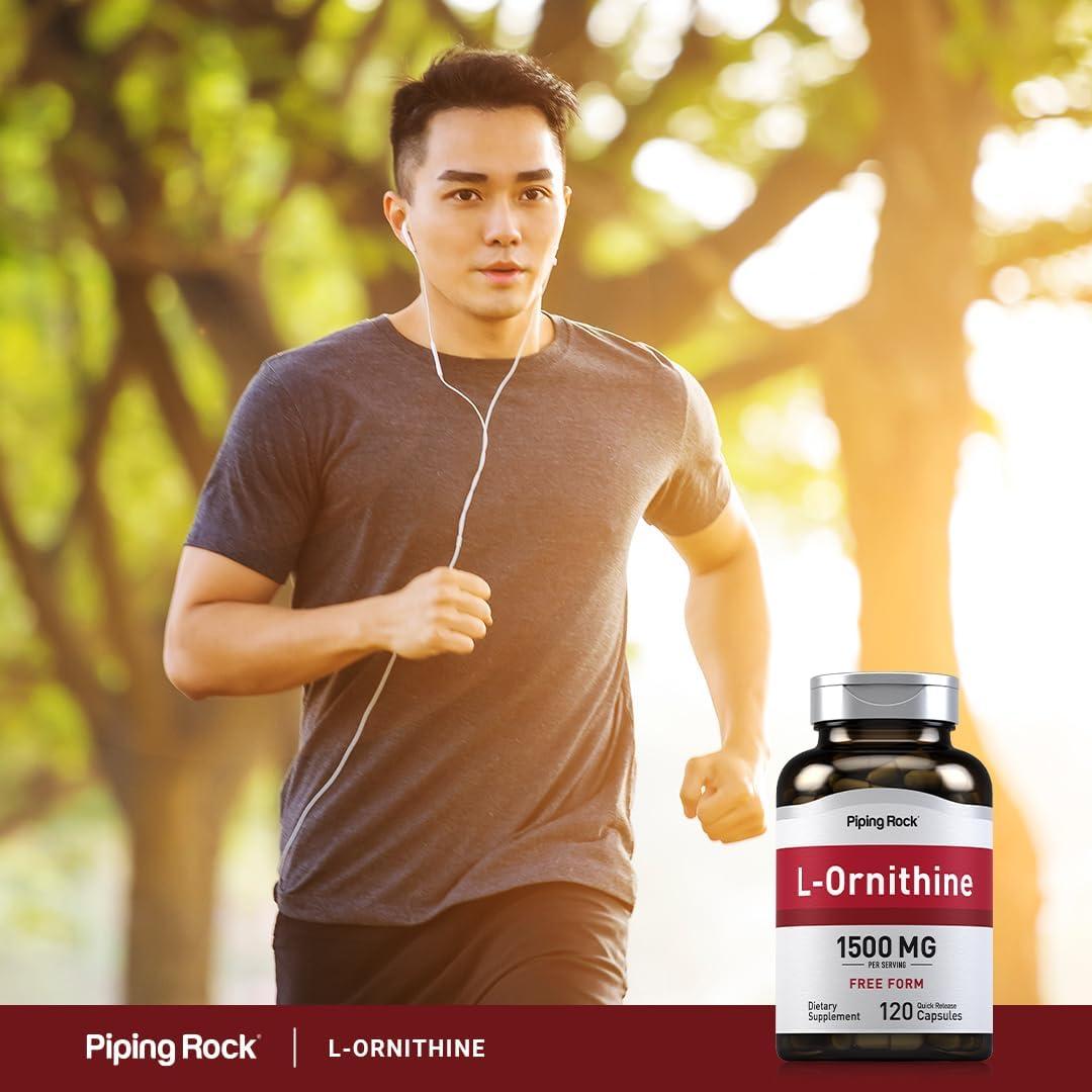 Suplemento L-Ornitina Piping Rock 1500 mg 120 Cápsulas No OGM