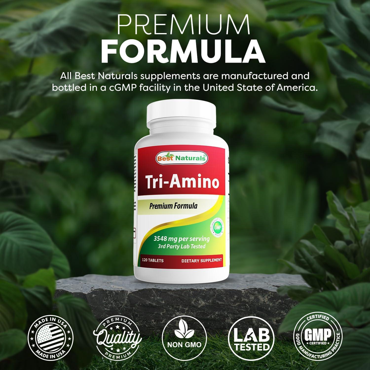 Tri-Amino Mejores Naturales 120 Tabletas L-Arginina, L-Lisina