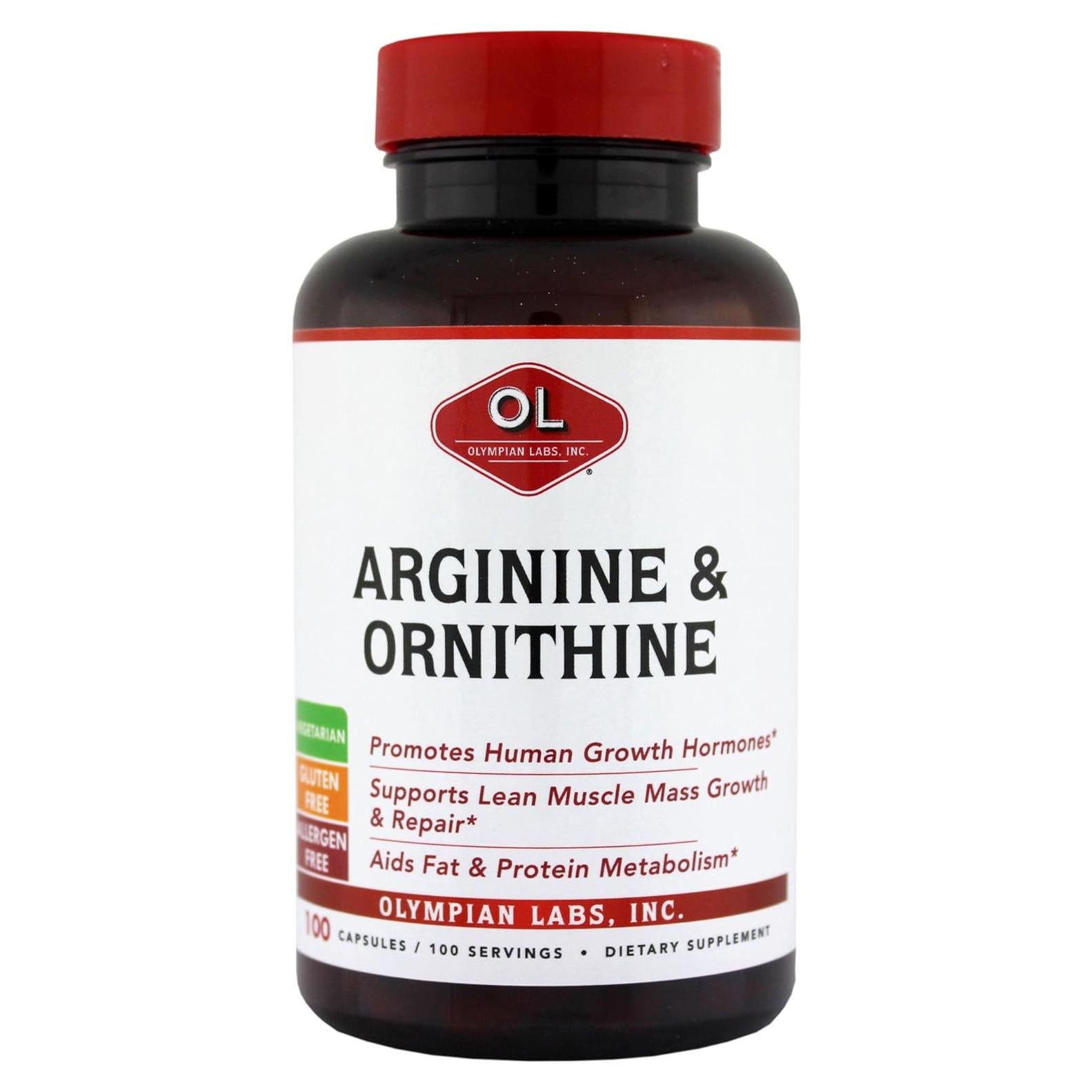 Suplemento de Arginina y Ornitina Olympian Labs 500mg/250mg