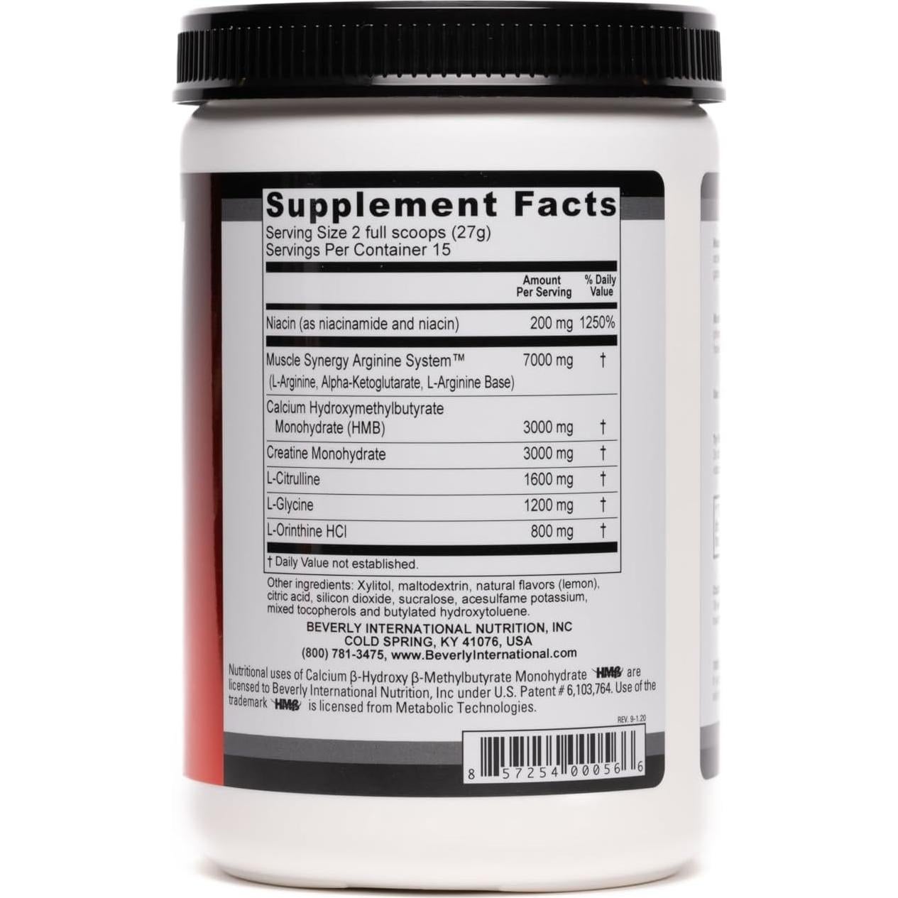 Beverly International Muscle Synergy 405g Polvo de Limón