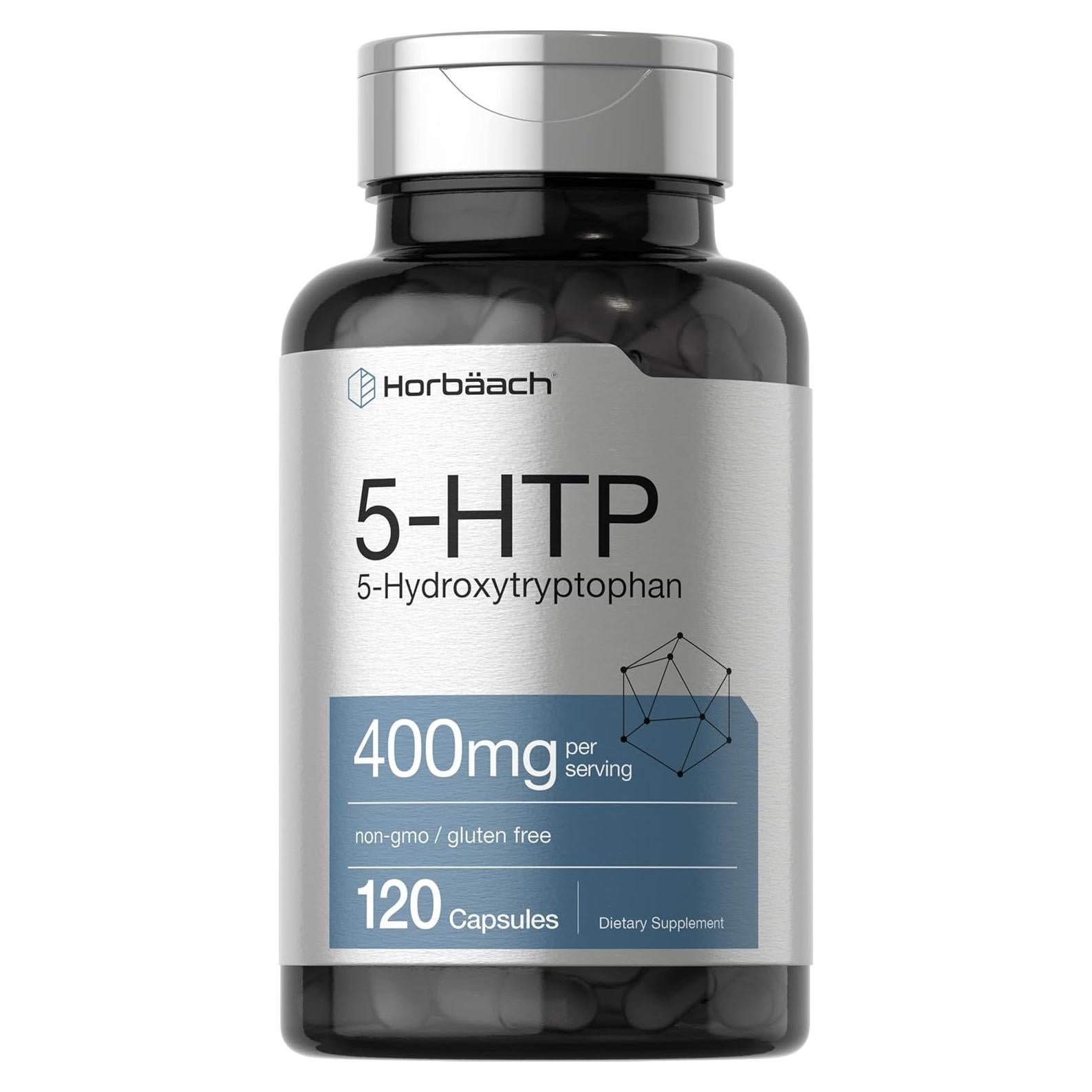 Cápsulas 5HTP 400mg Horbäach | Suplemento Sin Gluten | 120 Unidades