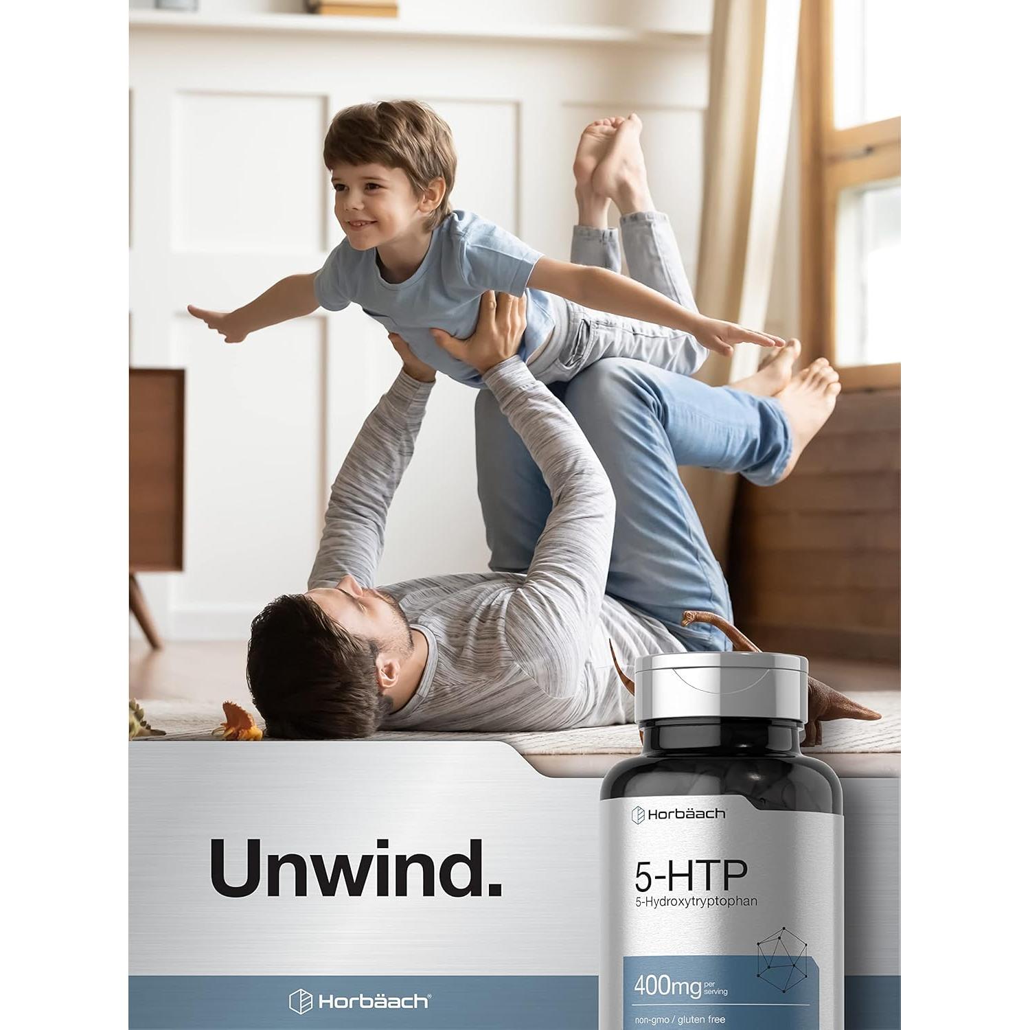 Cápsulas 5HTP 400mg Horbäach | Suplemento Sin Gluten | 120 Unidades