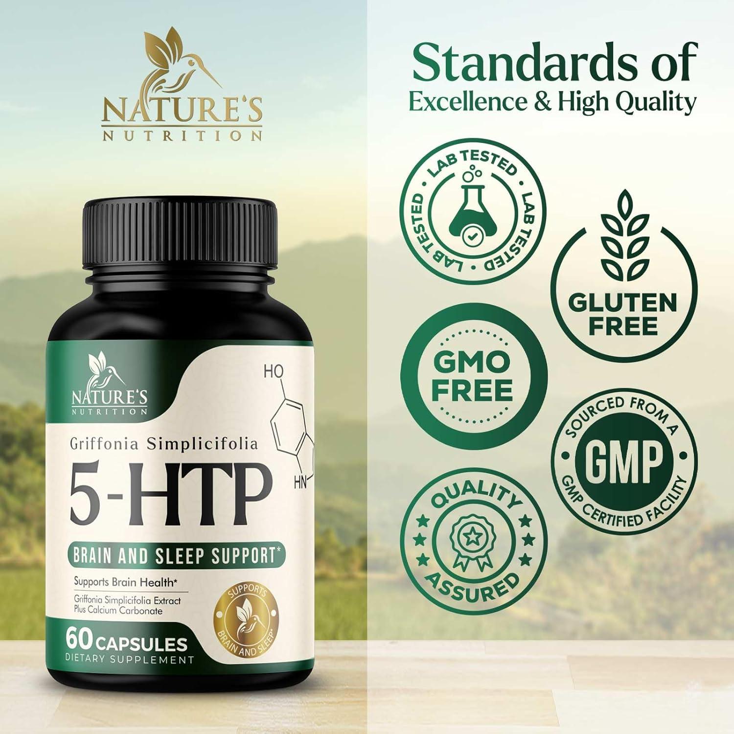 Cápsulas de 5HTP 200mg Nature's Nutrition - 60 Unidades