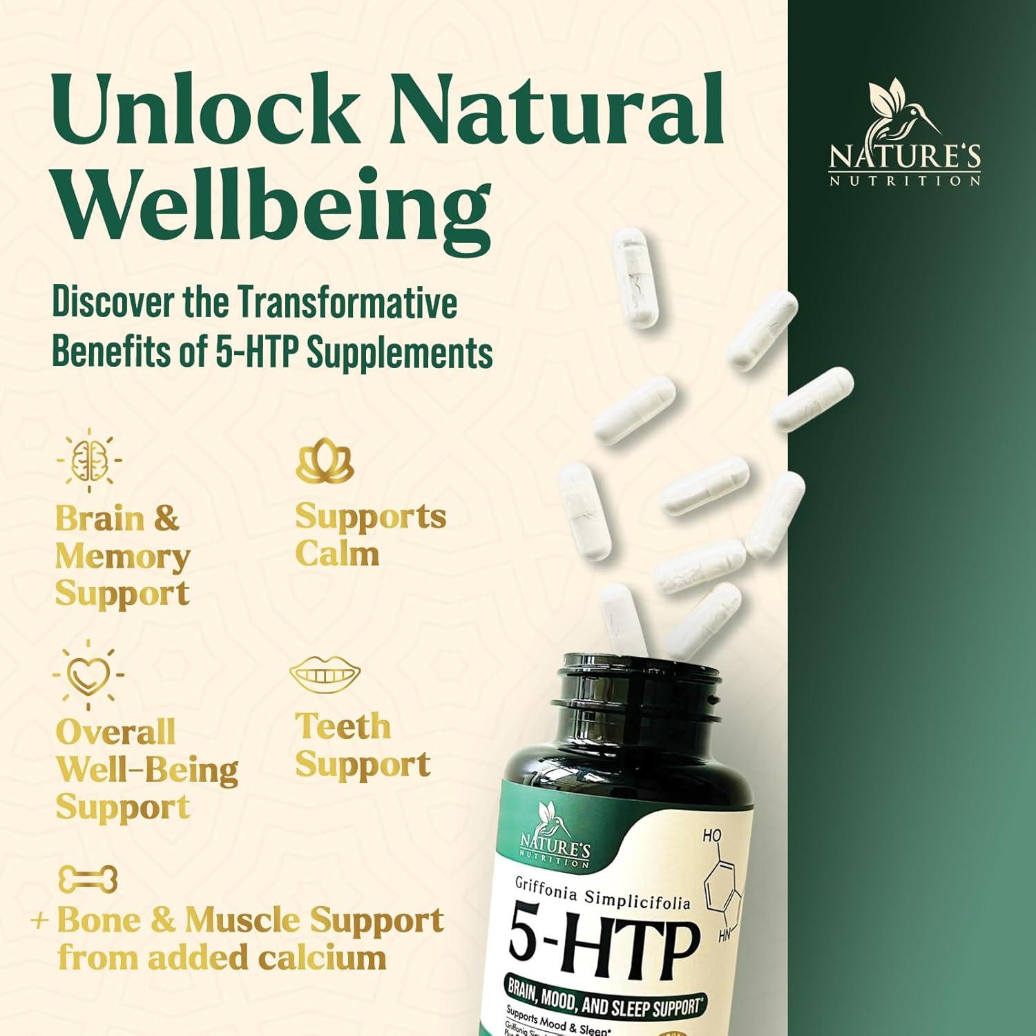 Cápsulas de 5HTP 200mg Nature's Nutrition - 60 Unidades