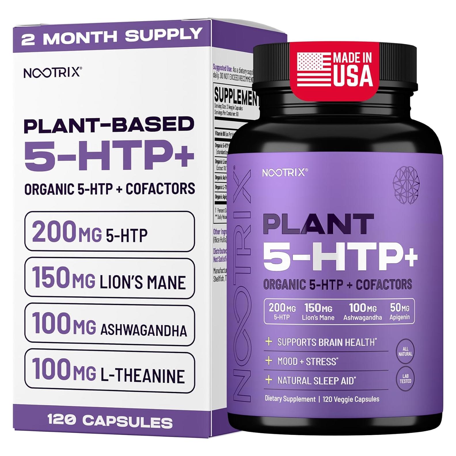 Suplemento Nootrix Orgánico 5-HTP+ 120 Cápsulas | Apoyo Cognitivo y Energía