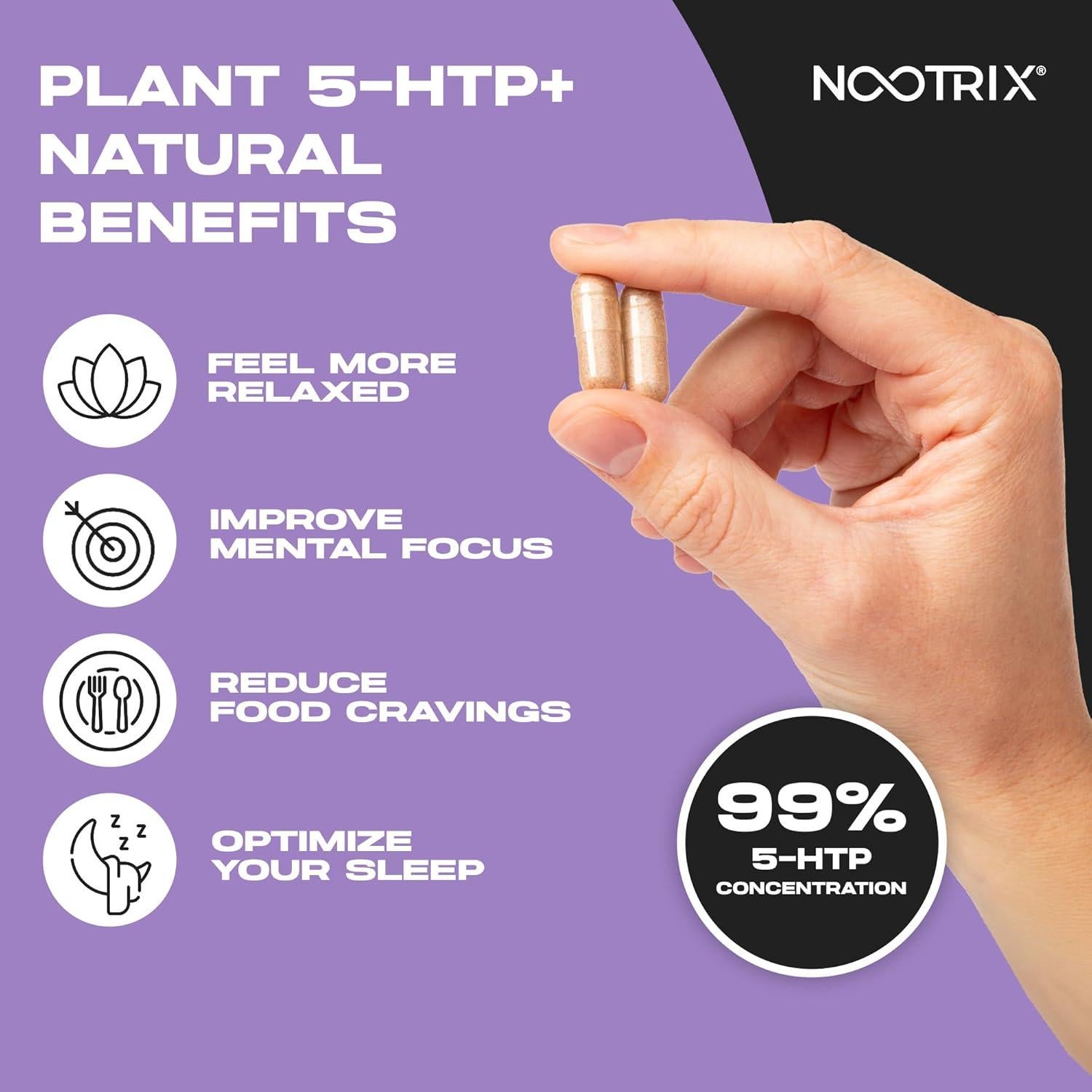 Suplemento Nootrix Orgánico 5-HTP+ 120 Cápsulas | Apoyo Cognitivo y Energía
