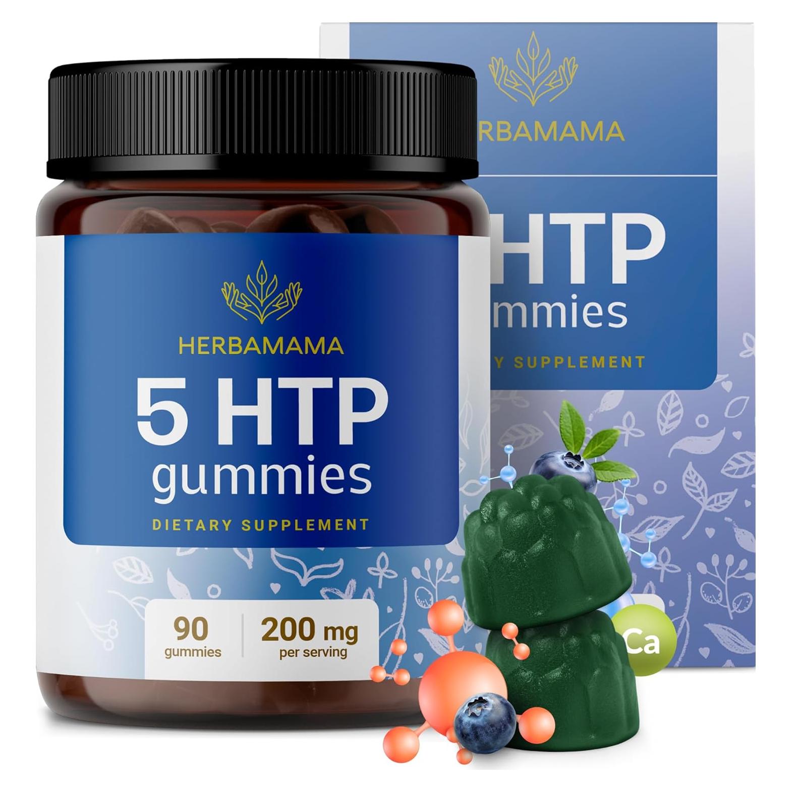 Gomitas 5-HTP Herbamama 200mg - Suplemento Vegano de Relajación
