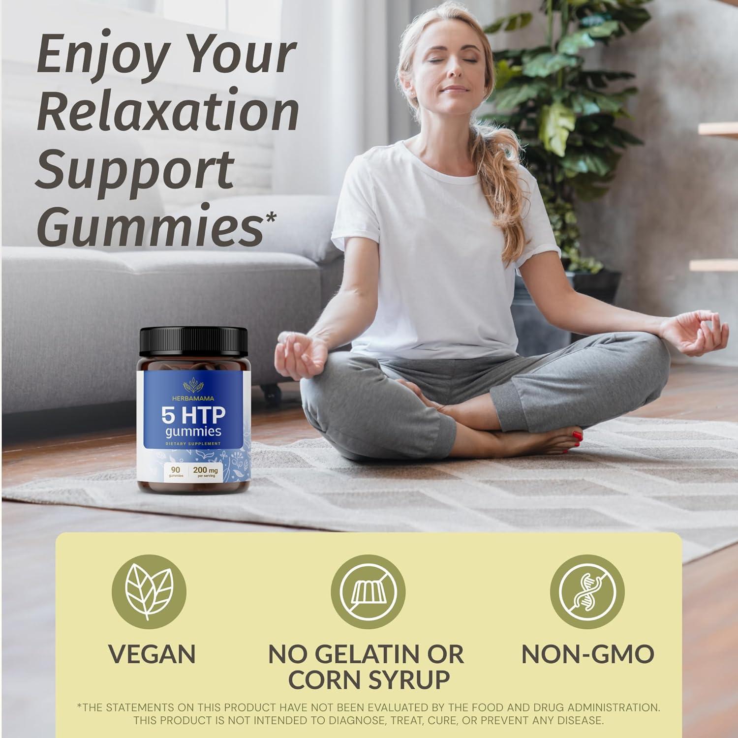 Gomitas 5-HTP Herbamama 200mg - Suplemento Vegano de Relajación