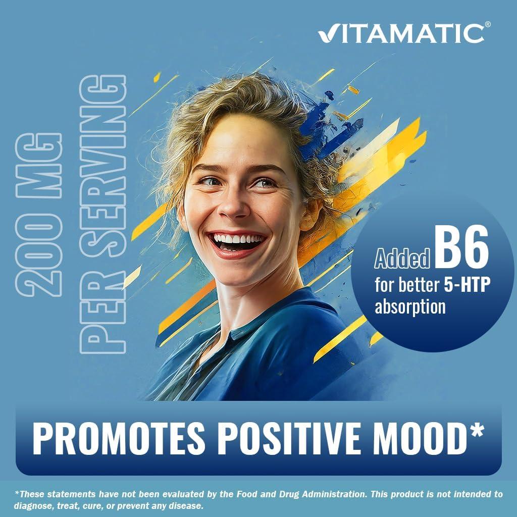Vitamatic 5-HTP 200mg con B6 5mg - 240 cápsulas vegetarianas