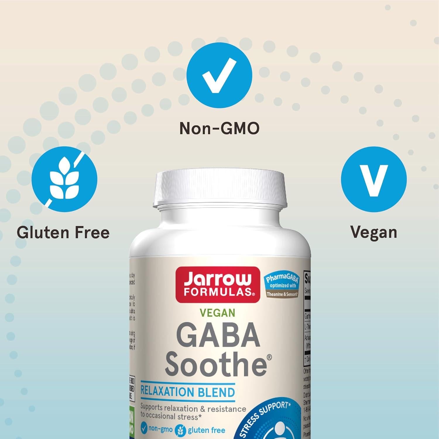 Suplemento GABA Soothe Jarrow Formulas 30 Cápsulas Vegetales