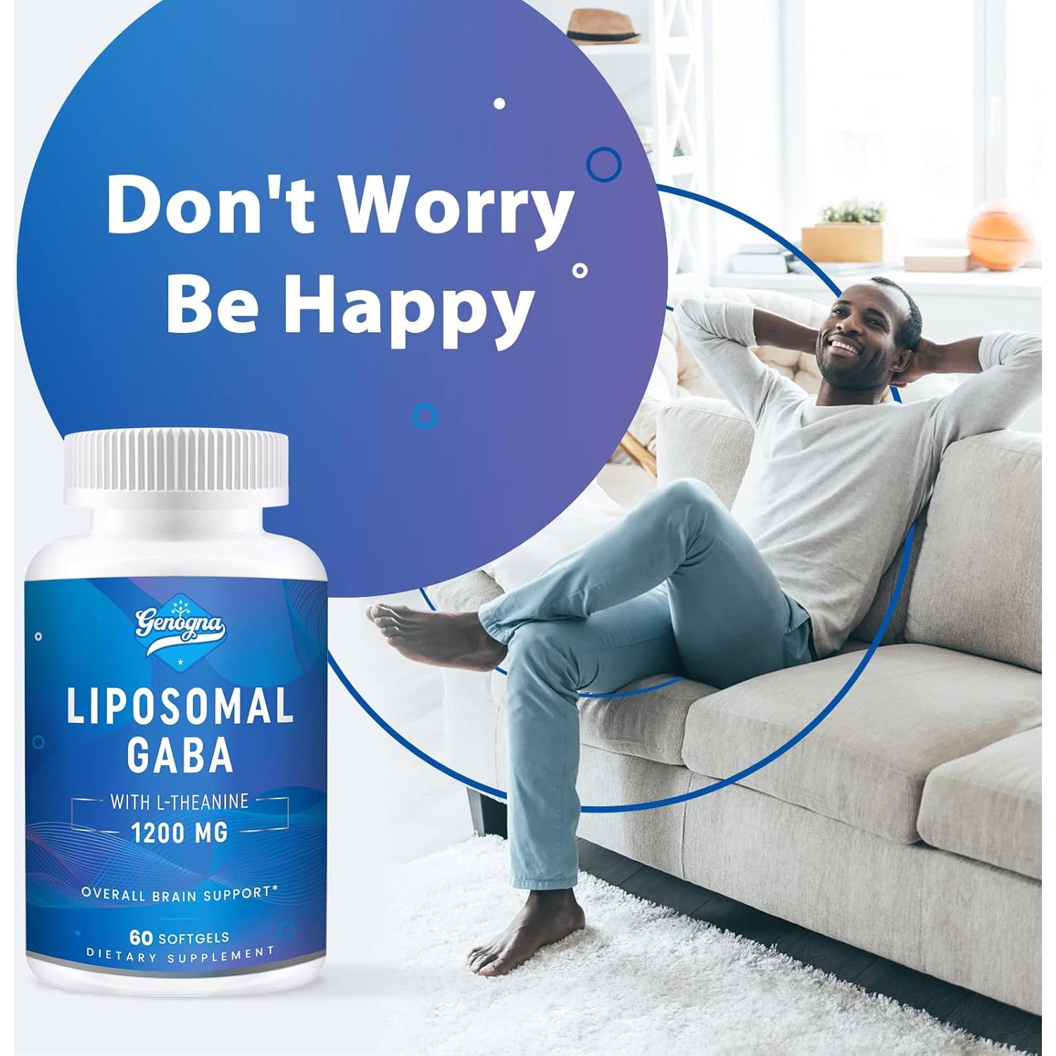 Suplemento GABA Liposomal Genogna 1200mg 60 Cápsulas