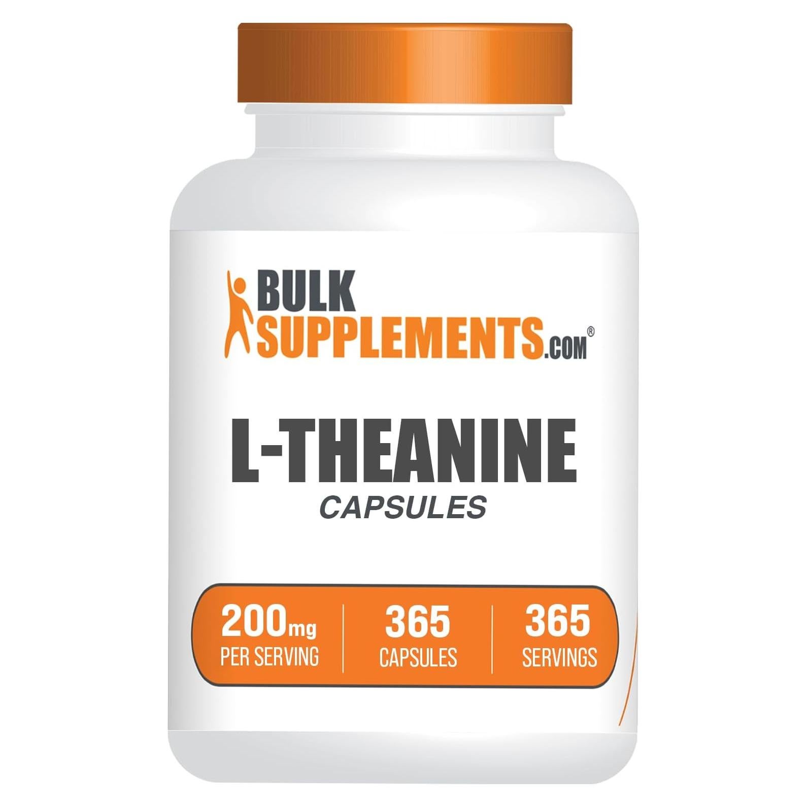 Cápsulas de L-Theanine BulkSupplements 200mg - 365 Conteo