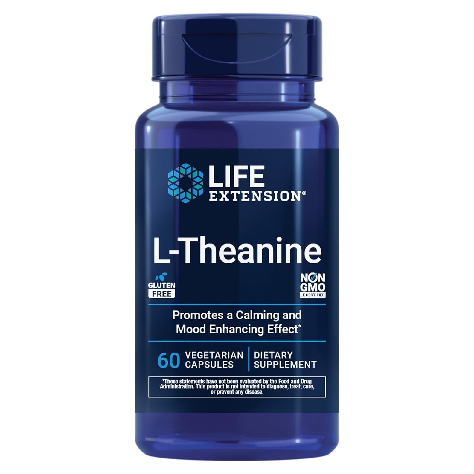 L-Theanine Life Extension 200 mg 60 Cápsulas Vegetariano