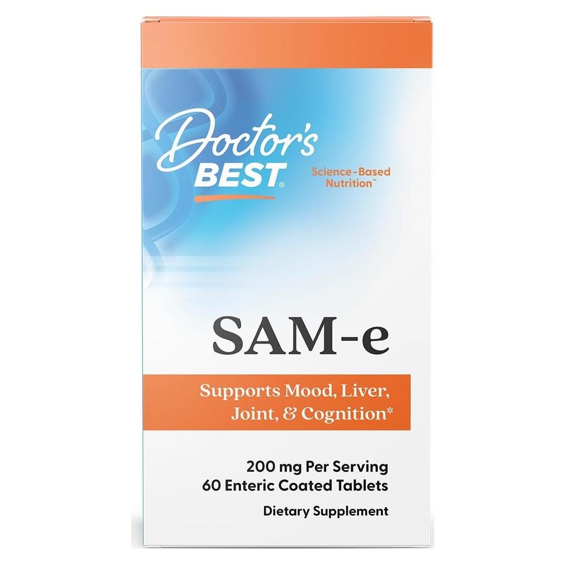 SAM-e Doctor's Best 60 Tabletas - Apoyo Ánimo y Articulaciones
