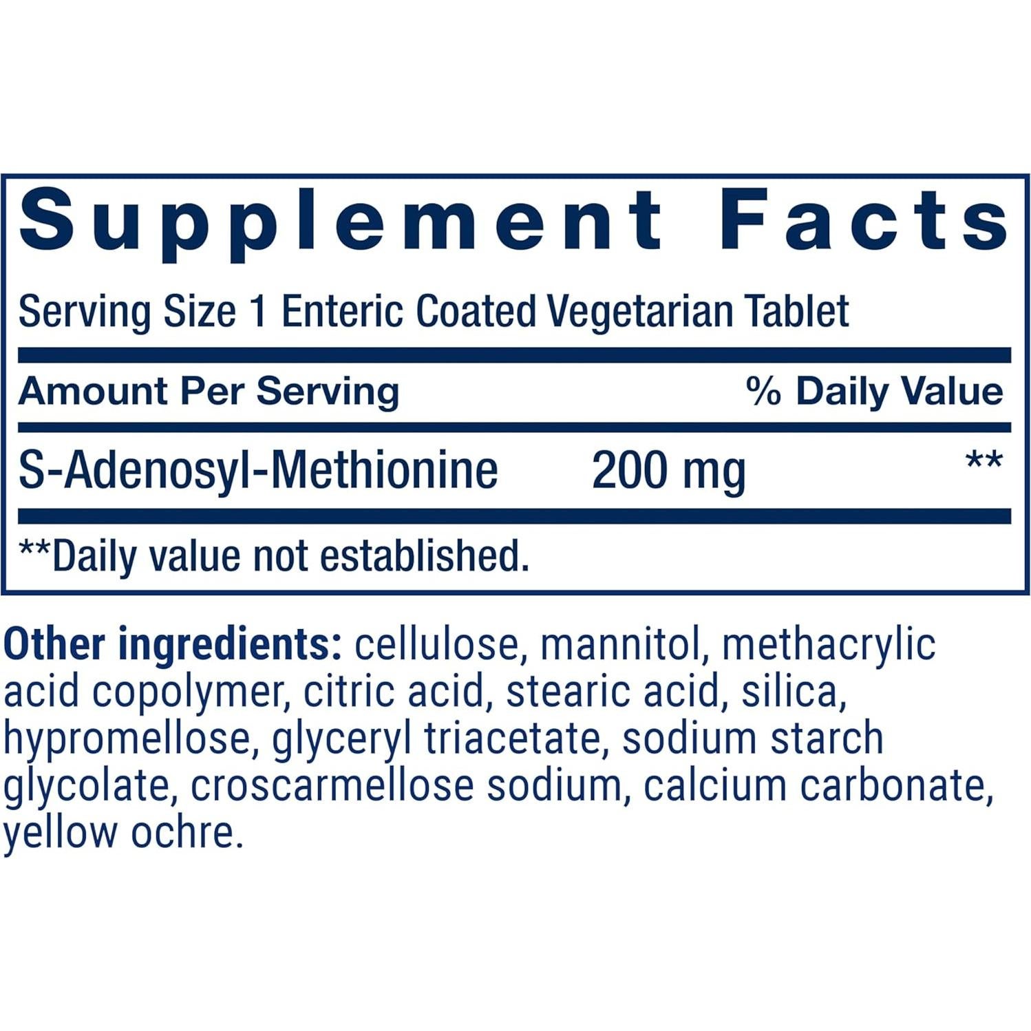 Suplemento SAMe Life Extension 200 mg 30 Tabletas Vegetarianas