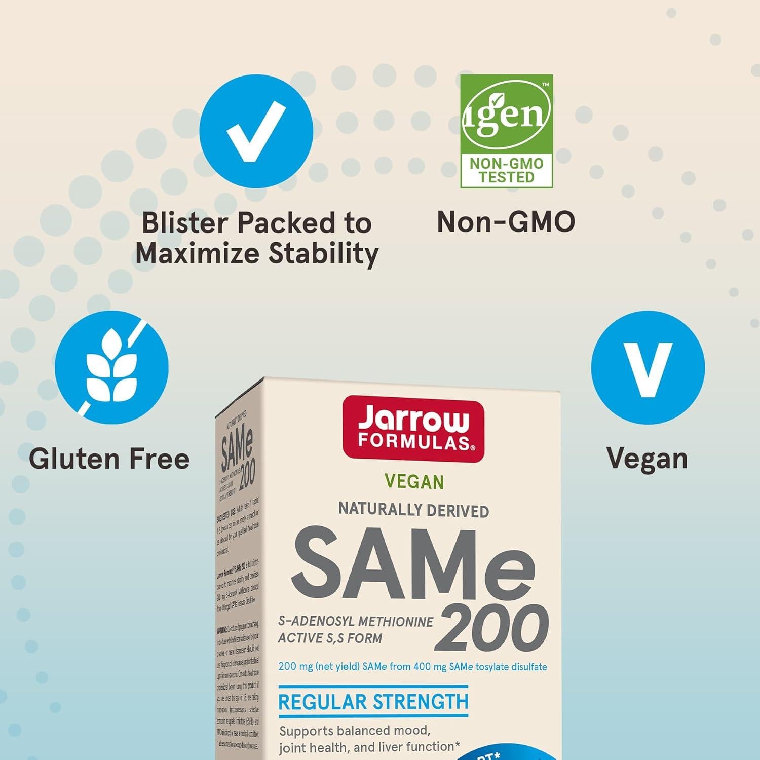 Suplemento Jarrow Formulas SAMe 200 mg - 60 Tabletas - Salud Articular y Hepática