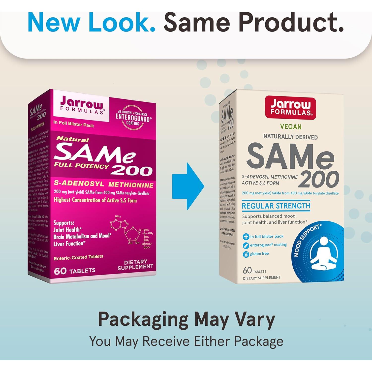 Suplemento Jarrow Formulas SAMe 200 mg - 60 Tabletas - Salud Articular y Hepática