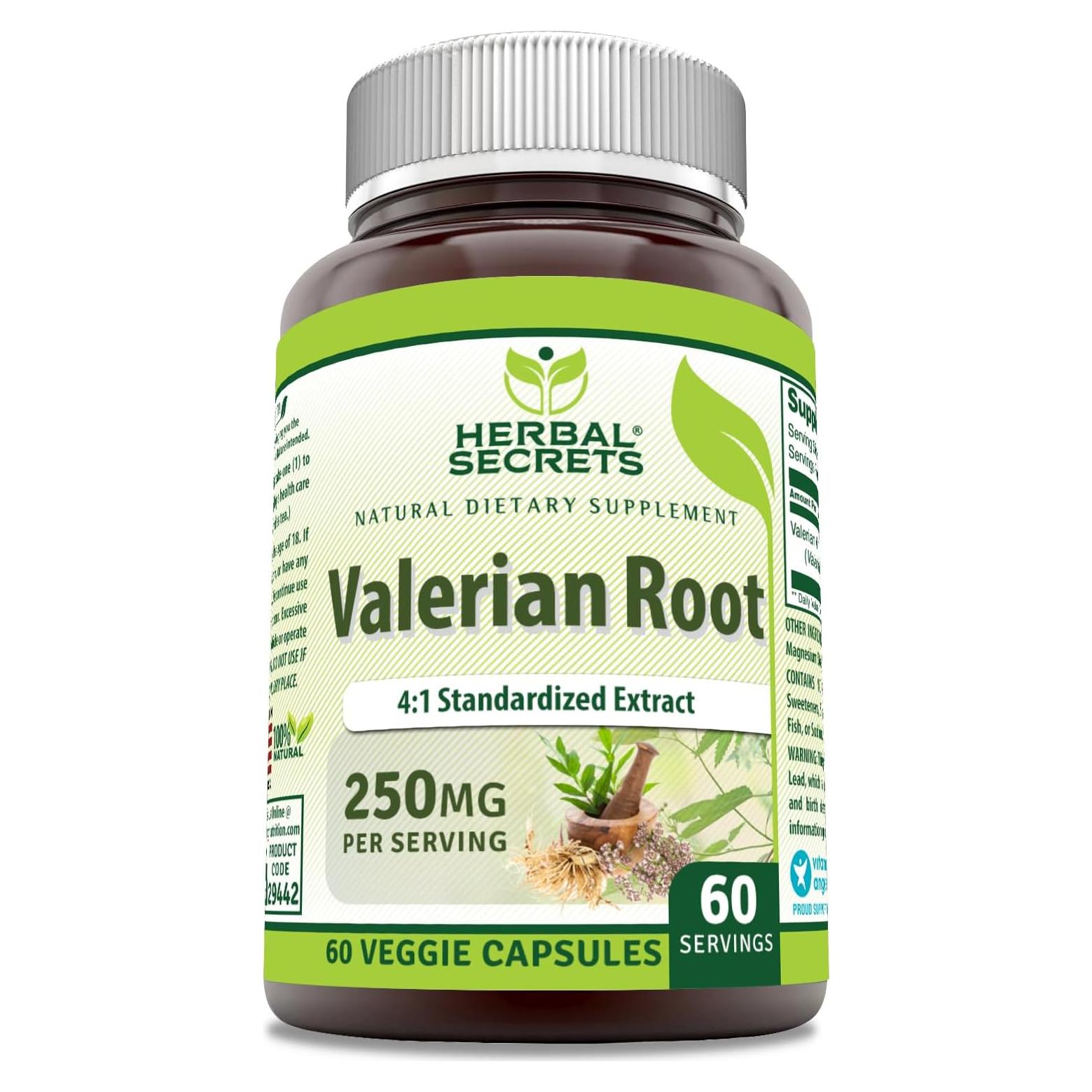 Extracto de Raíz de Valeriana Herbal Secrets 250 mg 60 Cápsulas