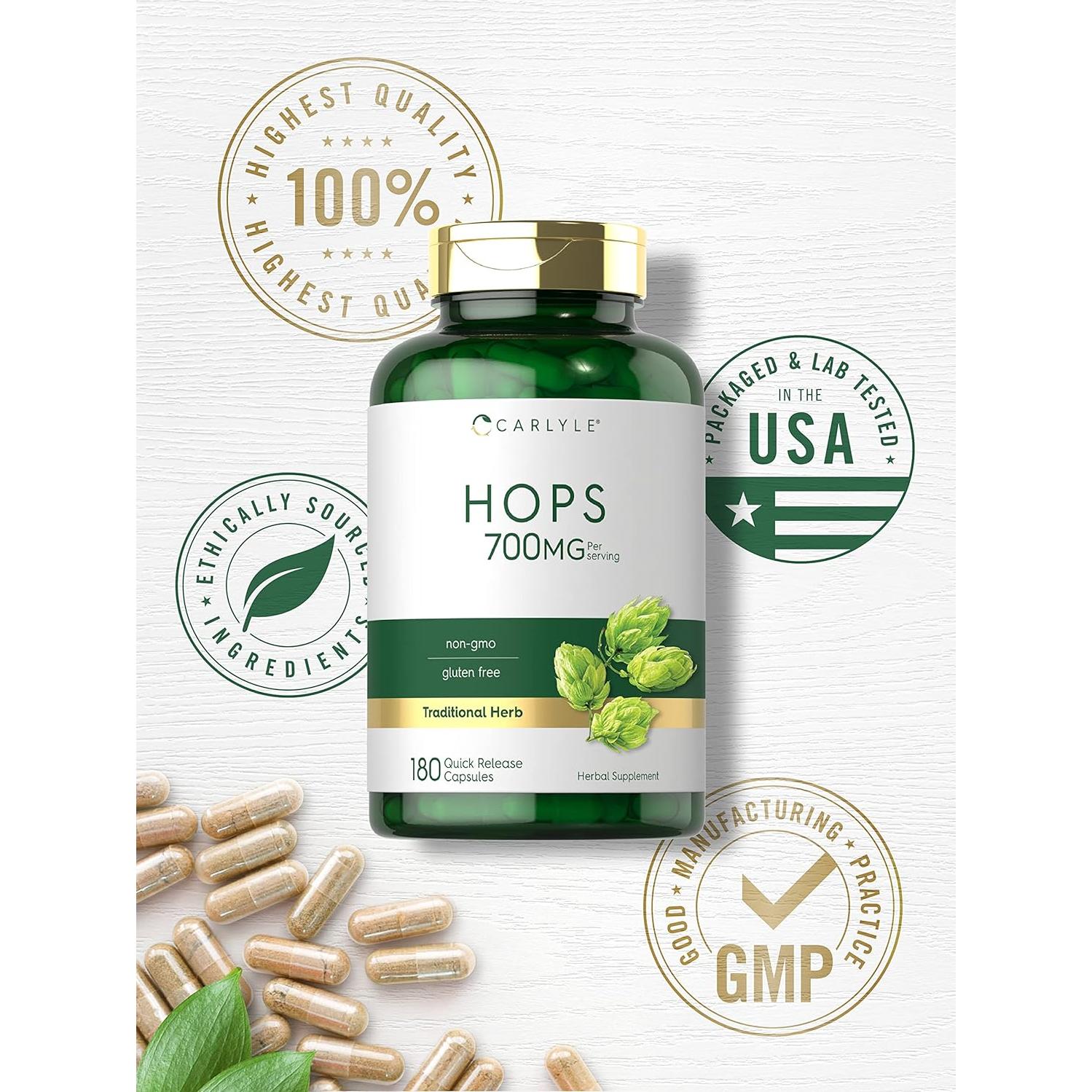 Suplemento de Lúpulo Carlyle 700mg - 180 Cápsulas Sin OGM