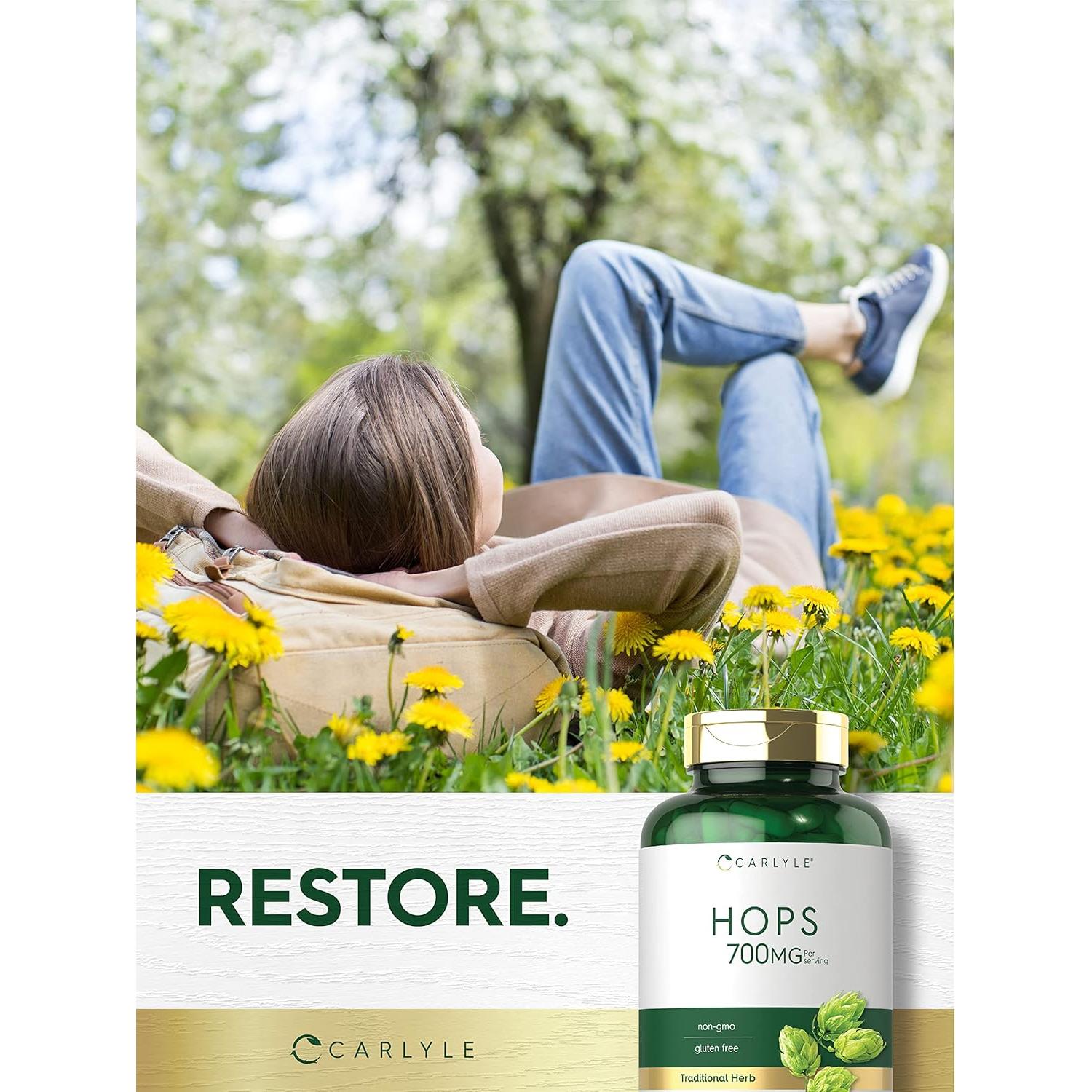 Suplemento de Lúpulo Carlyle 700mg - 180 Cápsulas Sin OGM