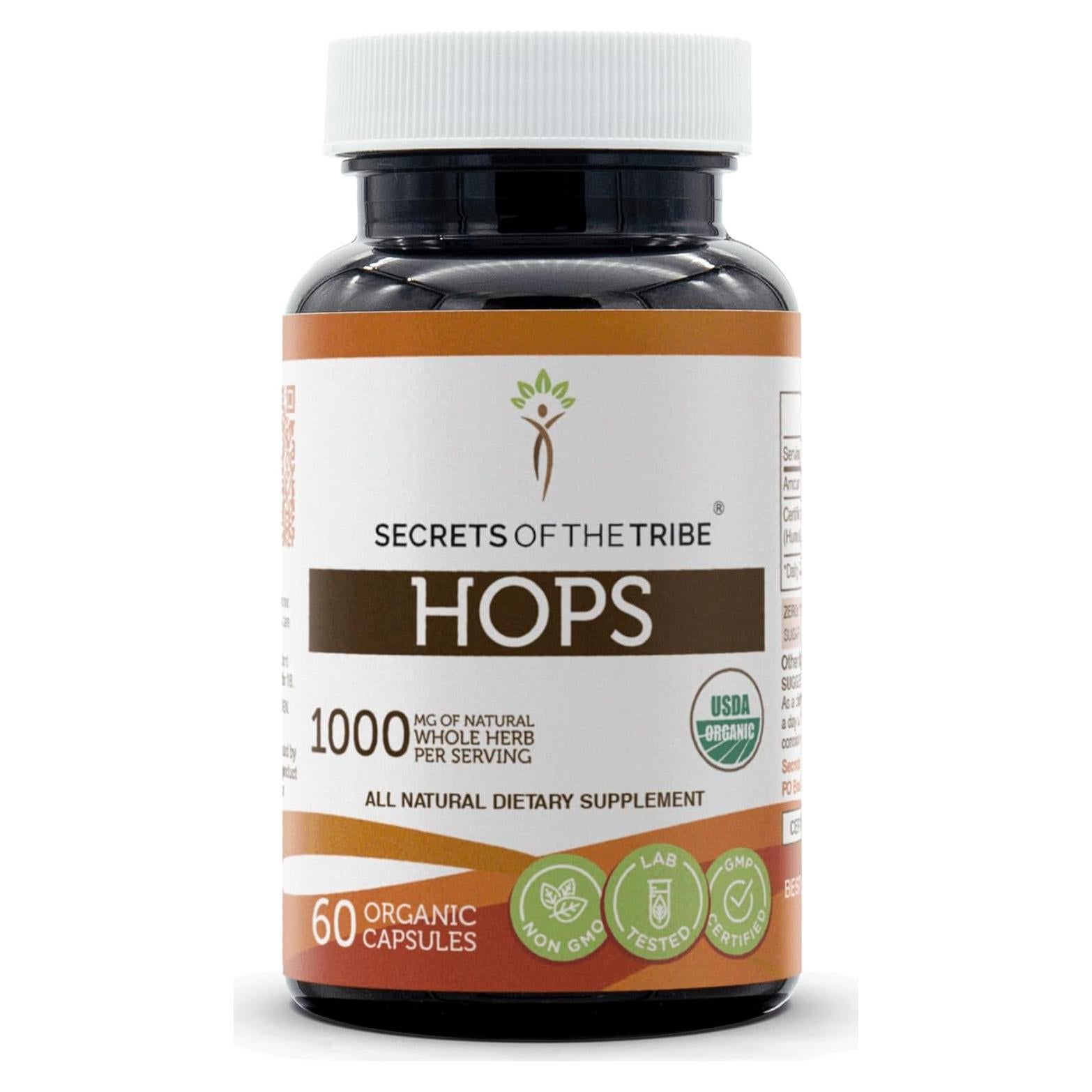 Cápsulas Orgánicas de Lúpulo Humulus lupulus 60 Conteo