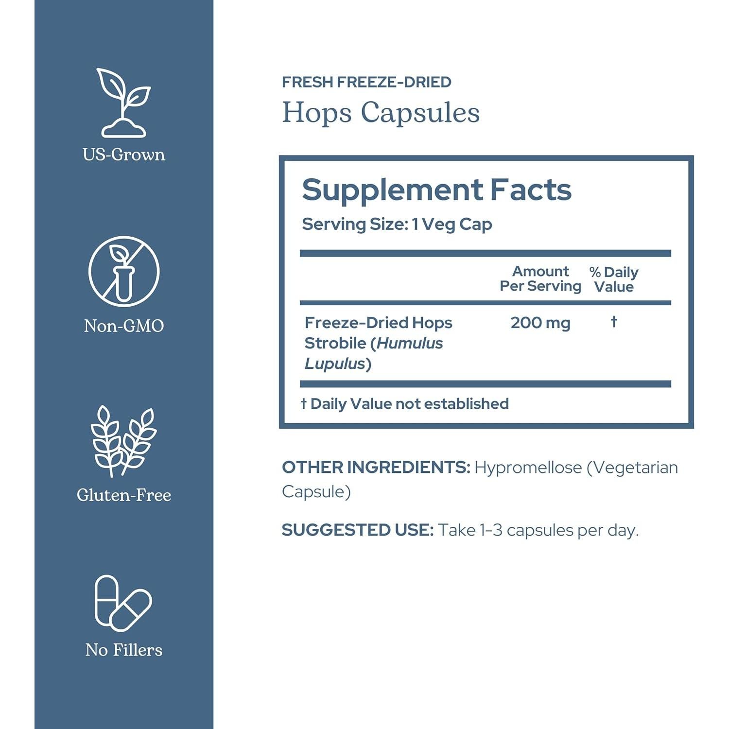 Cápsulas de Lúpulo Ecléctico 90 CT | Suplemento Herbal Vegano