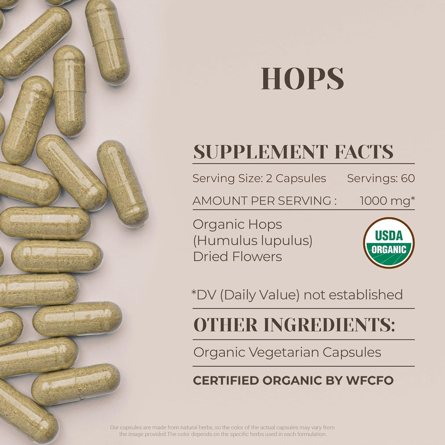 Hops 120 Cápsulas | Suplemento Herbal Garden Organics