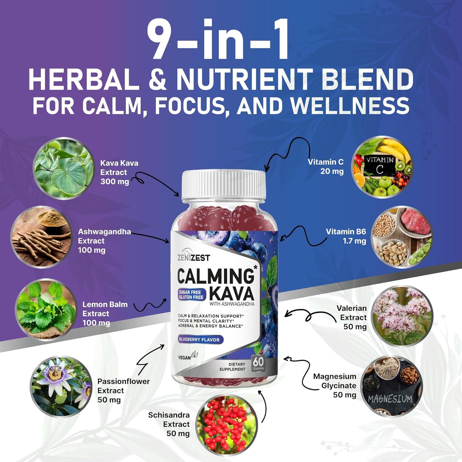Gomitas Calmantes ZeniZest Kava Kava 60 Unidades Veganas